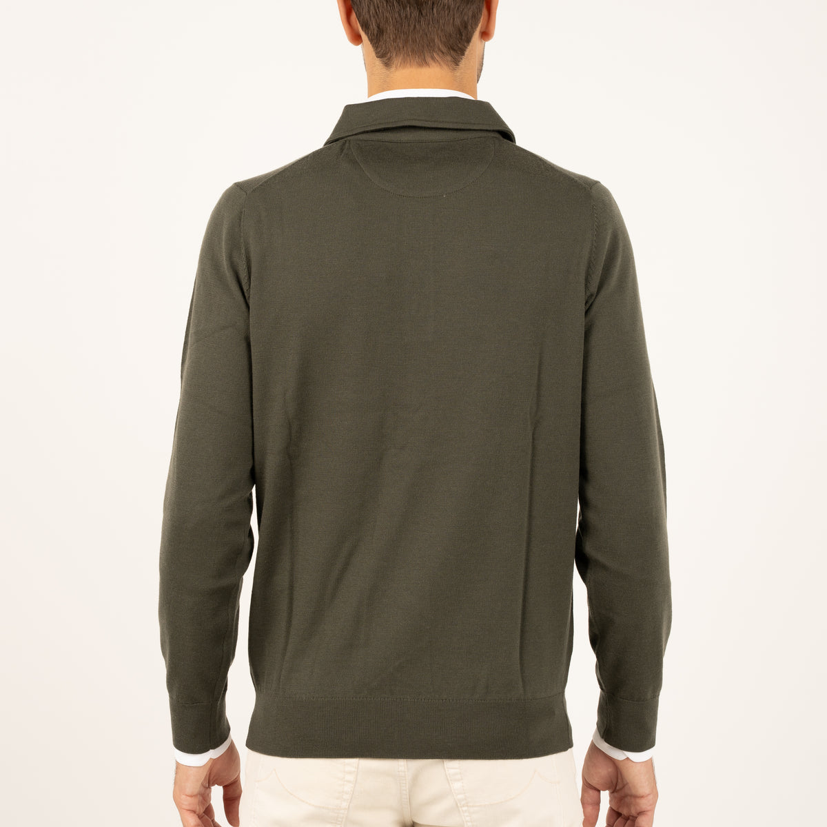 SEVEN DIALS Gebreide Polo Lange Mouw Groen | Cooper
