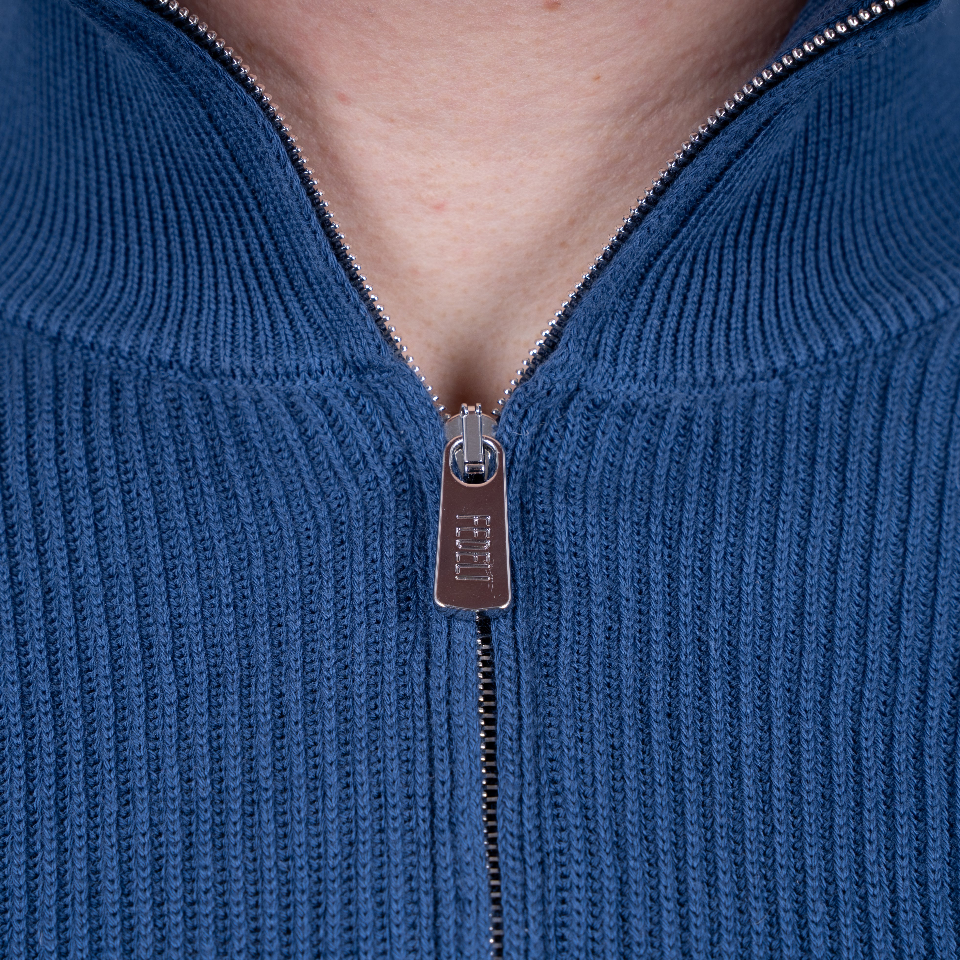 Fedeli Gebreide Trui met Rits Blauw | Paul Giza