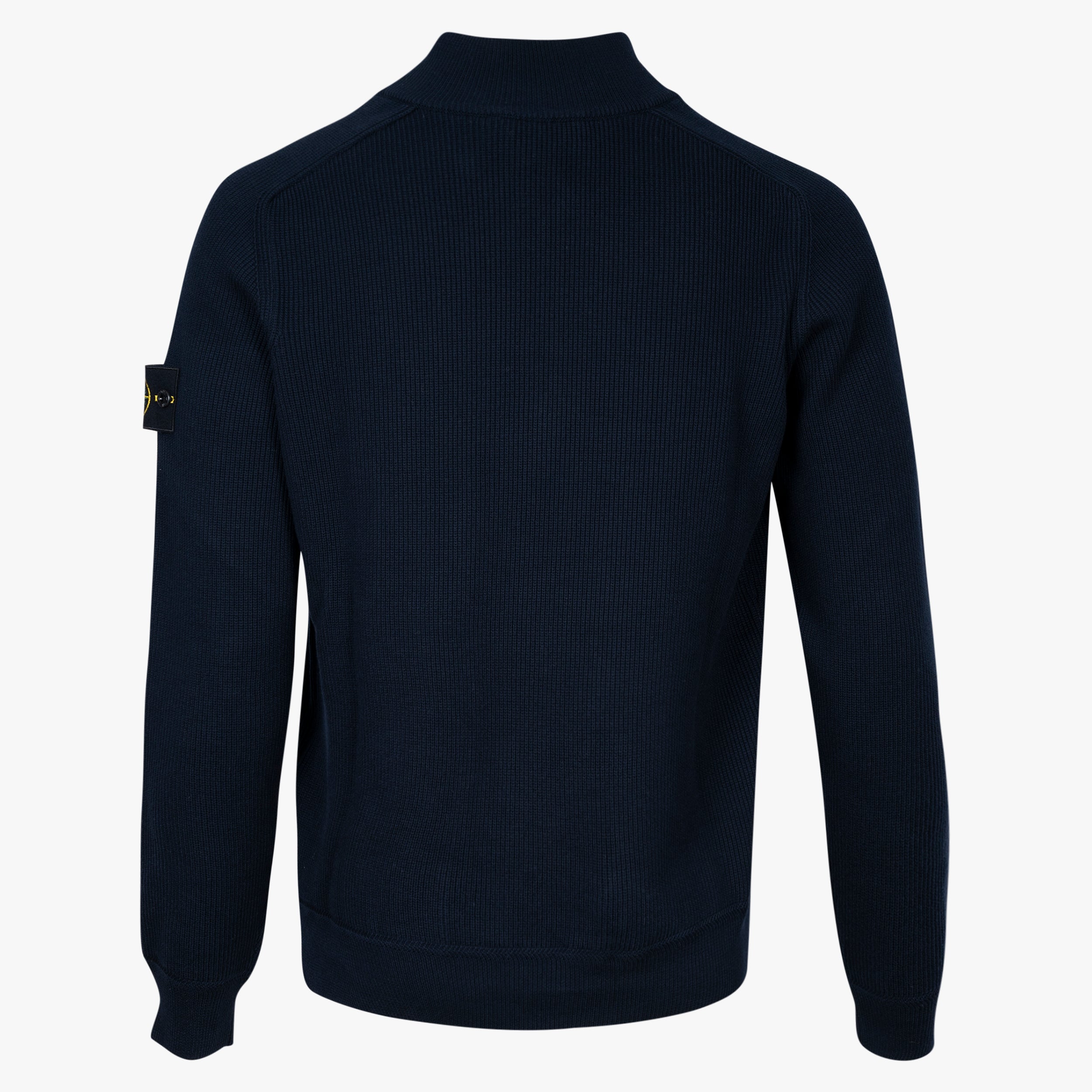 Stone Island Gebreide Trui met Rits Donkerblauw | Soft Organic Cotton