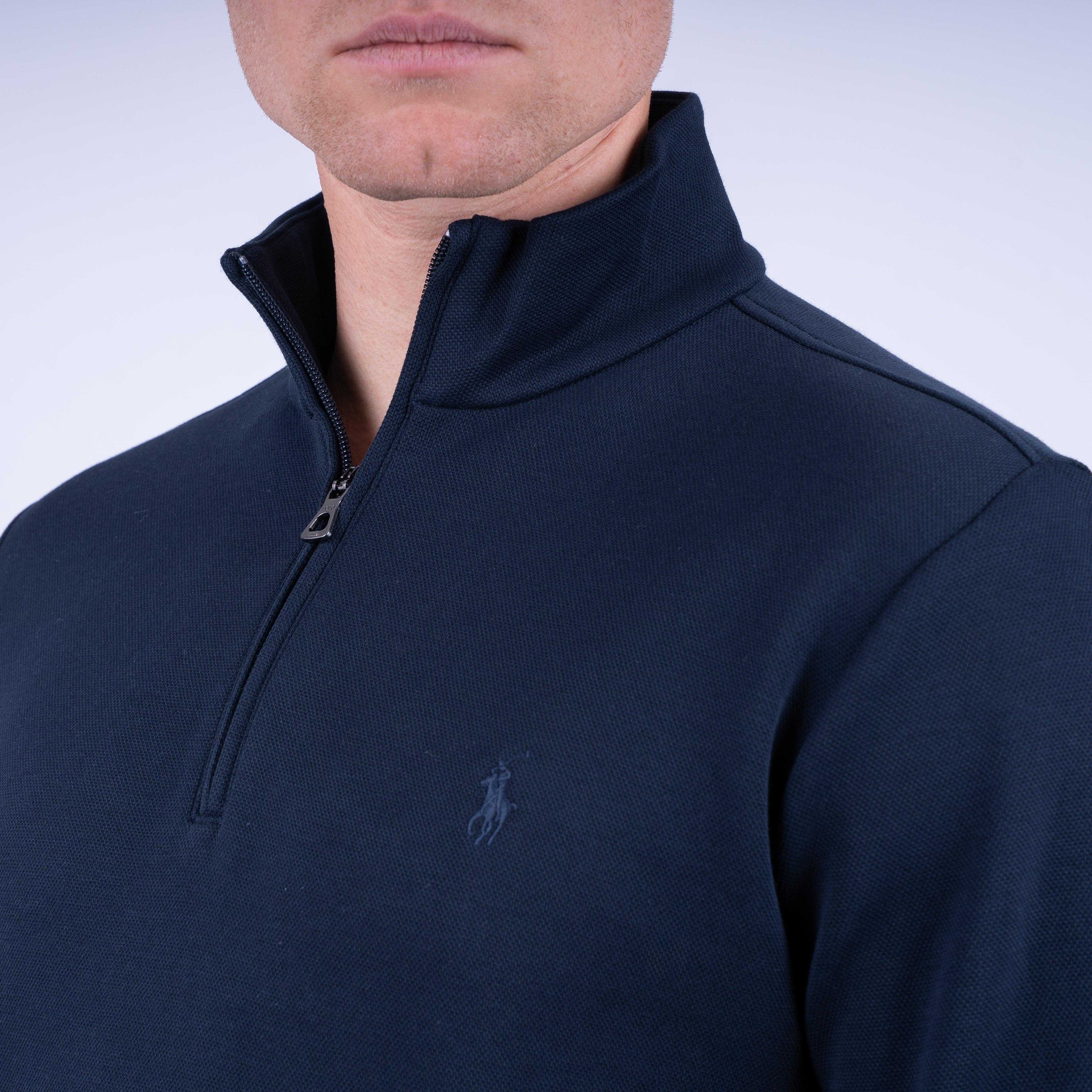 Ralph Lauren Gebreide Trui met Rits Blauw | Double-Knit
