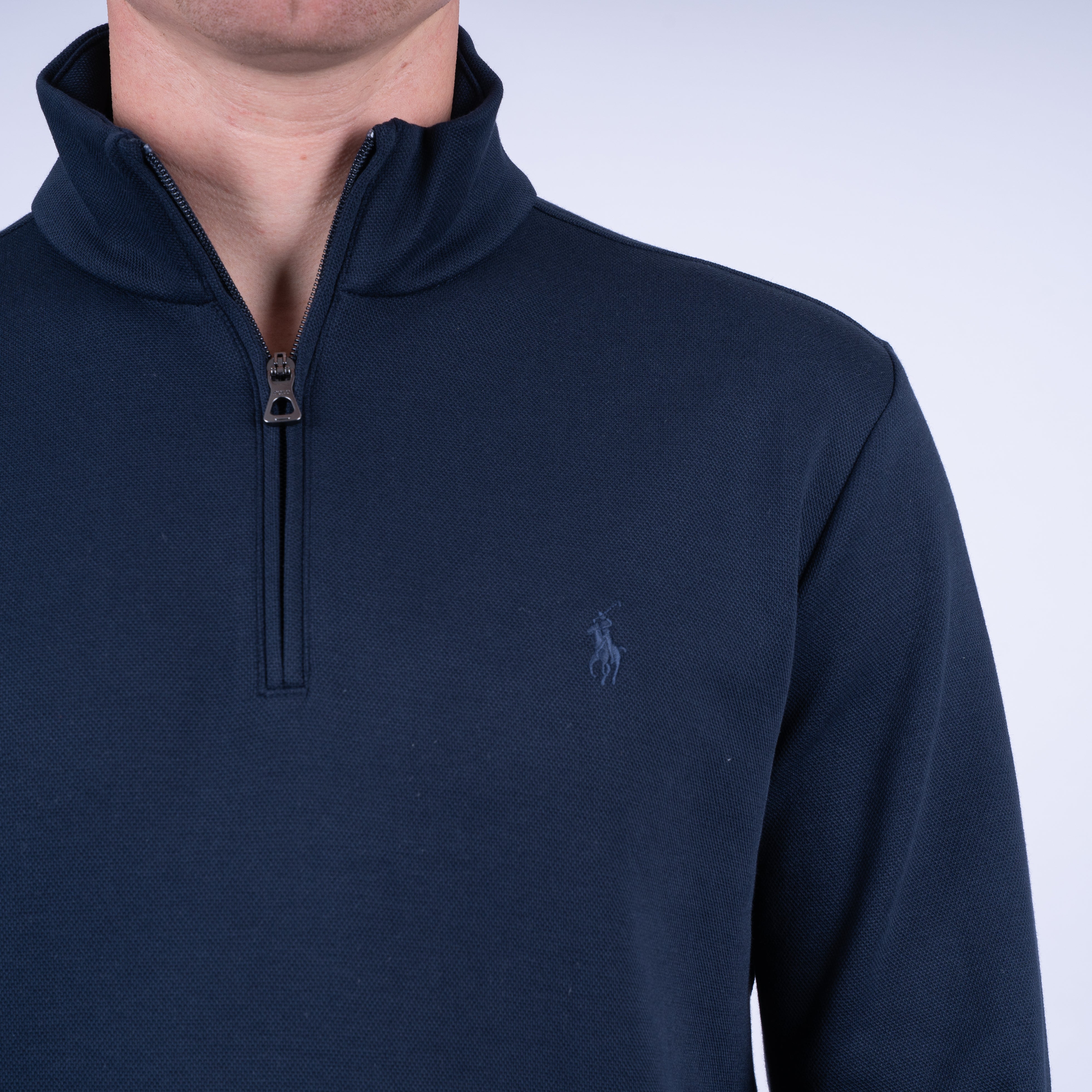 Ralph Lauren Gebreide Trui met Rits Blauw | Double-Knit