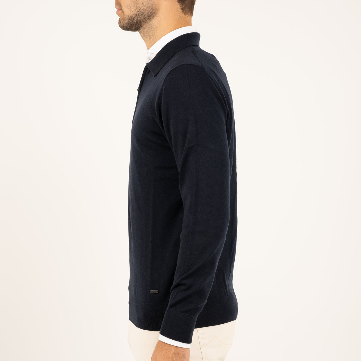 SEVEN DIALS Gebreide Trui met Rits en Polokraag Blauw | Athene