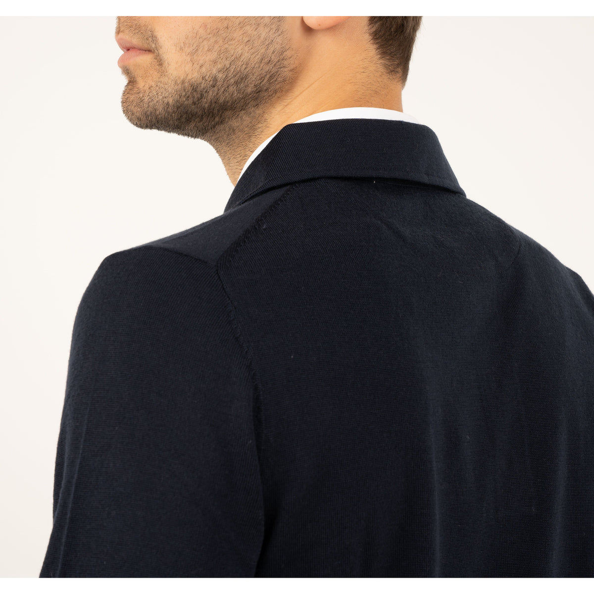 SEVEN DIALS Gebreide Polo Lange Mouw Blauw | Cooper