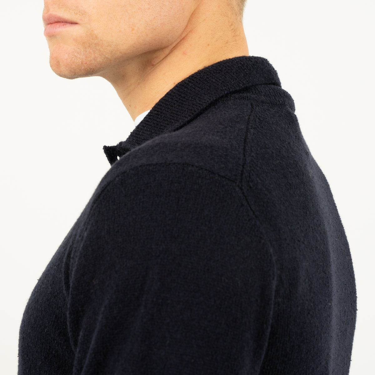 SEVEN DIALS Gebreide Polo met Lange Mouw Blauw | Ismir
