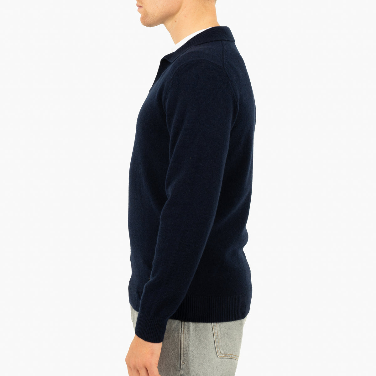 SEVEN DIALS Gebreide Trui Buttonless Polokraag Blauw | Dakar