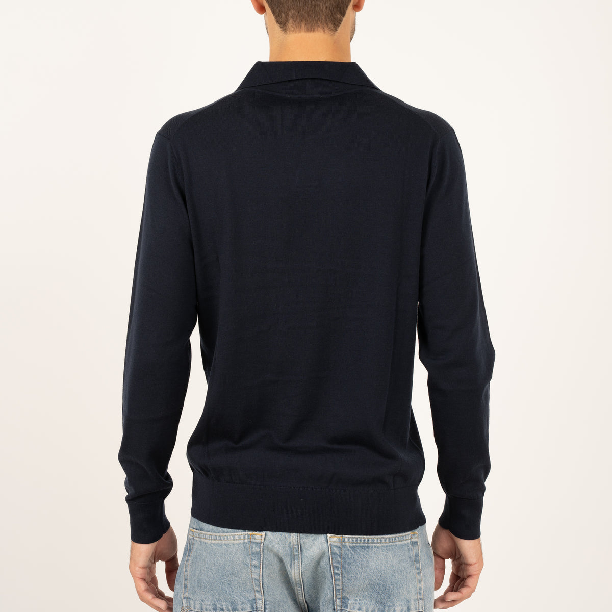 SEVEN DIALS Gebreide Buttonless Polotrui Blauw | Wyot