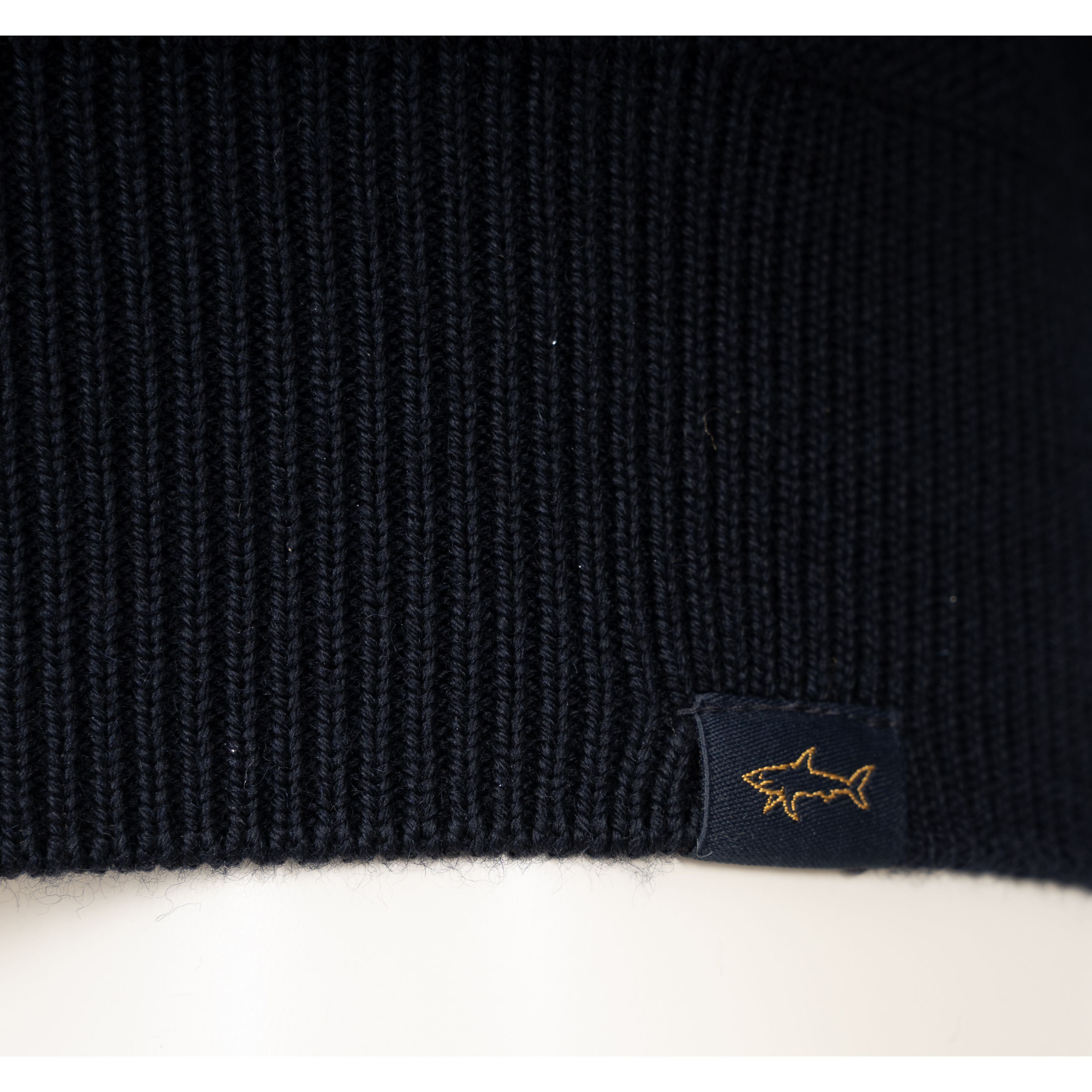 Paul & Shark Gebreide Trui met Rits Blauw | Shark Tag Tech Wool