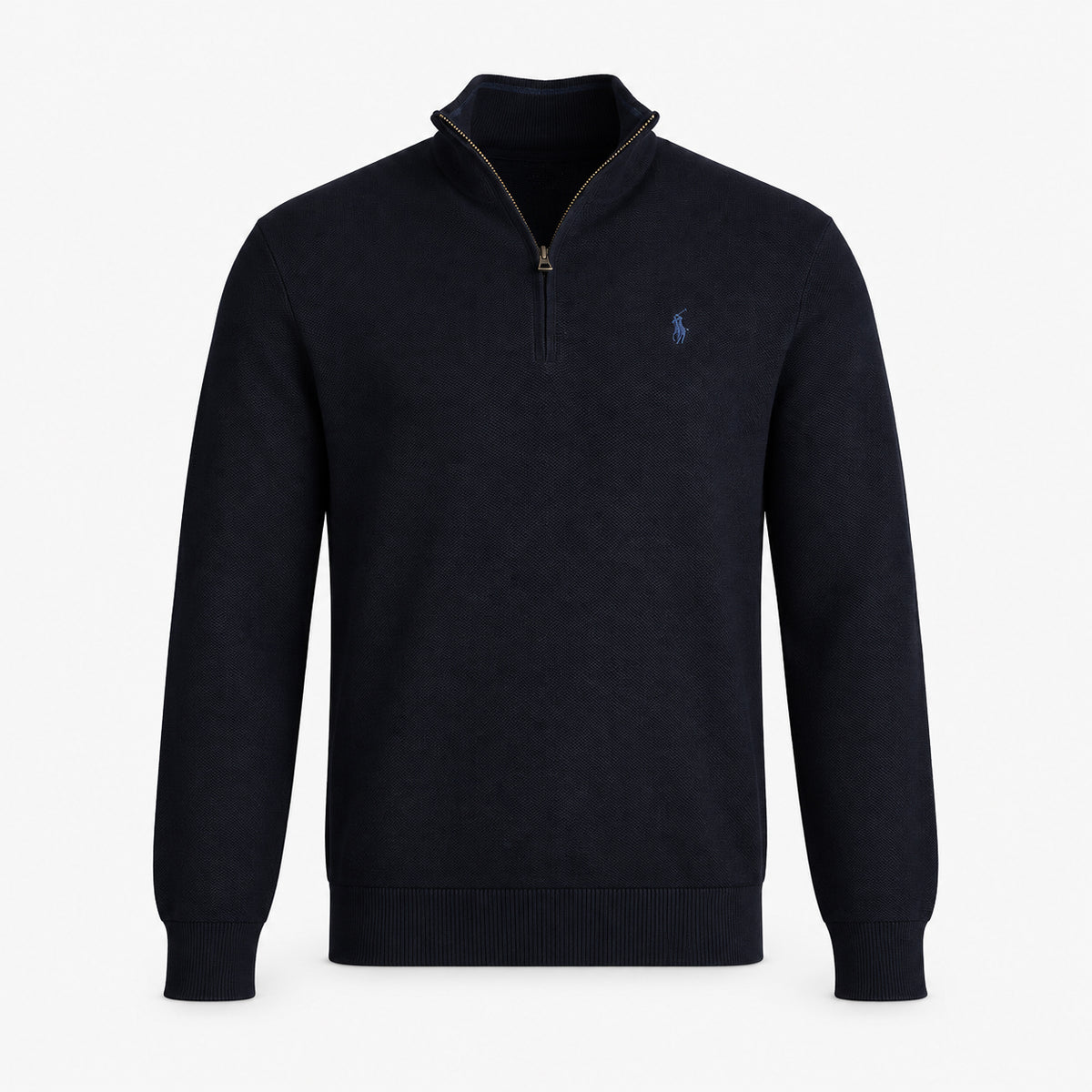 Ralph Lauren Gebreide Trui met Rits Blauw | Mesh-Knit Cotton
