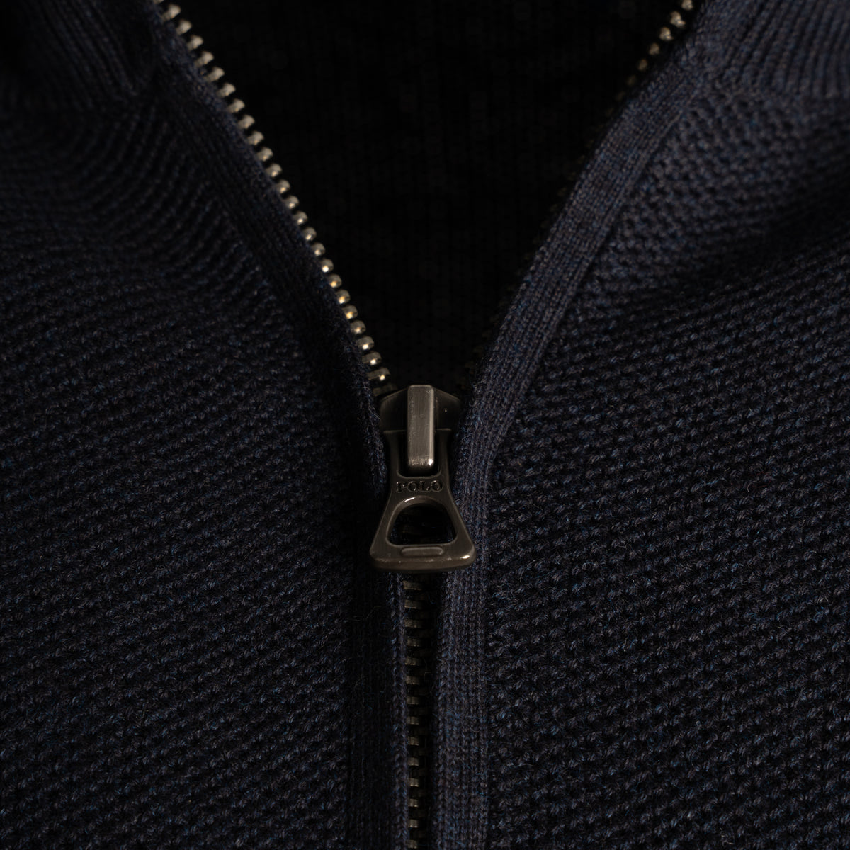 Ralph Lauren Gebreide Trui met Rits Blauw | Mesh-Knit Cotton