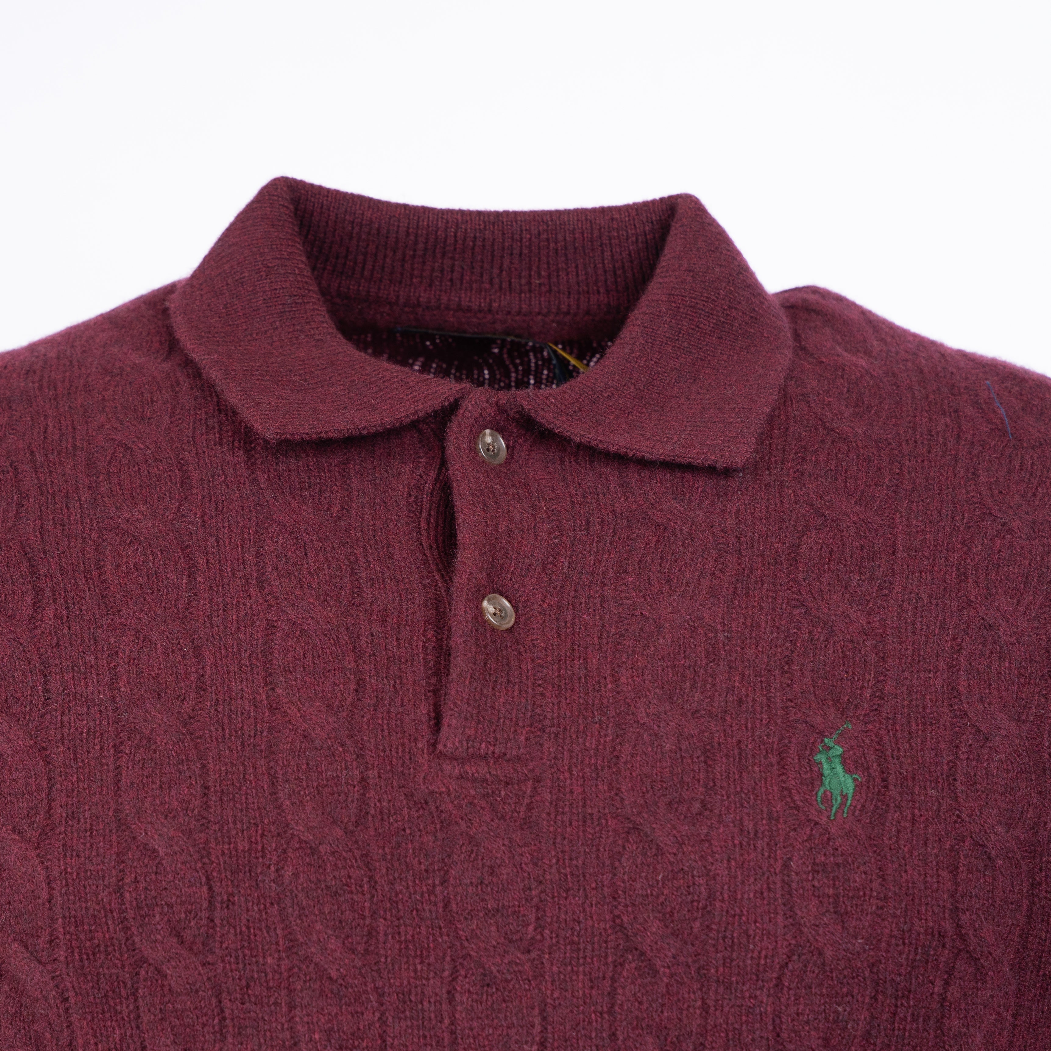 Ralph Lauren Gebreide Trui met Polokraag Rood | Wool-Cashmere