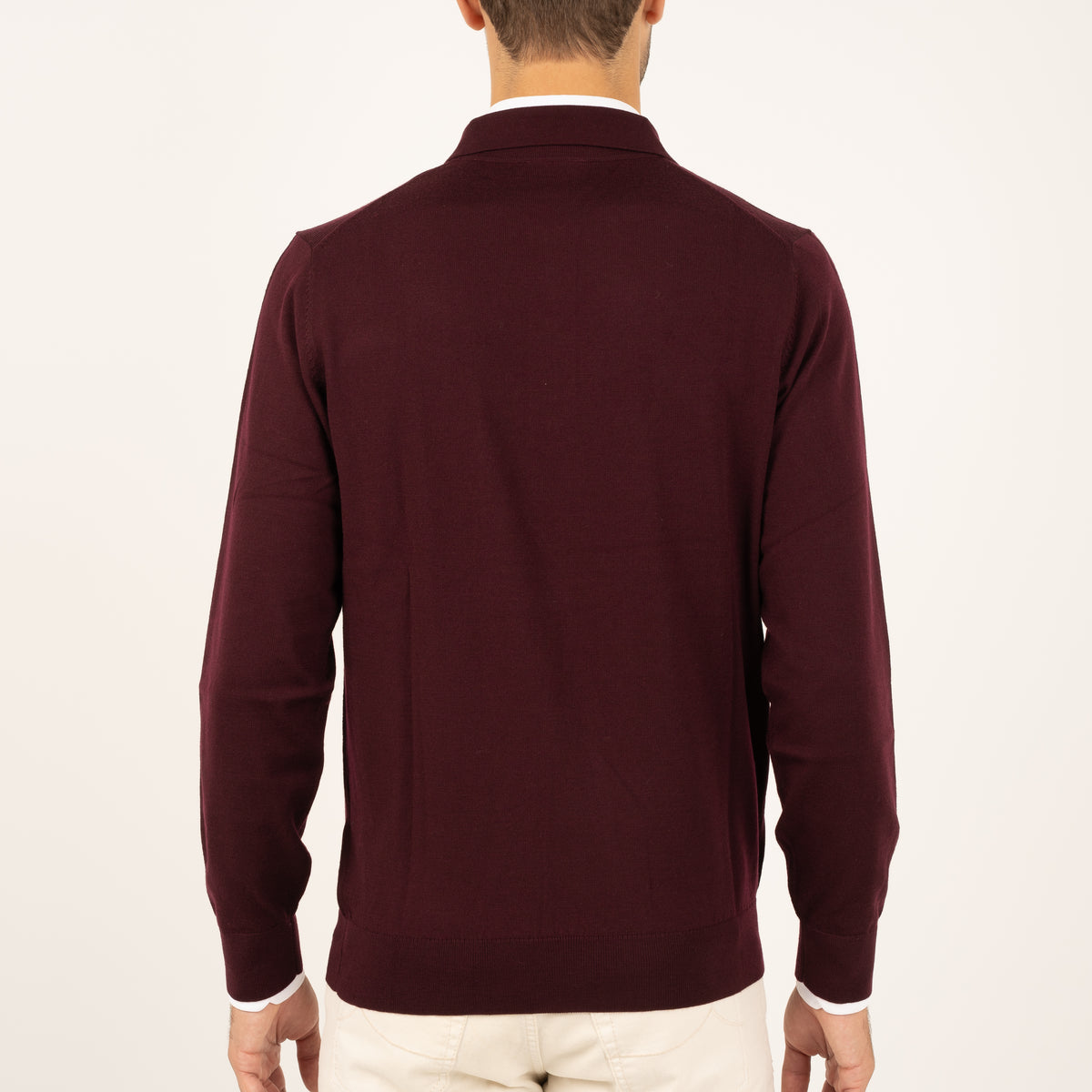 SEVEN DIALS Gebreide Trui met Rits en Polokraag Bordeaux Rood | Athene