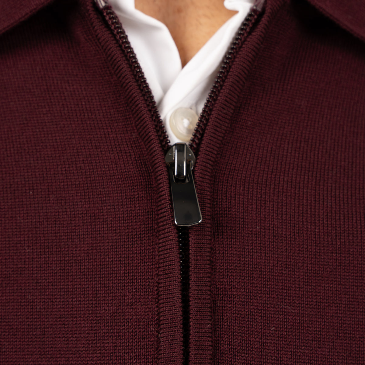 SEVEN DIALS Gebreide Trui met Rits en Polokraag Bordeaux Rood | Athene