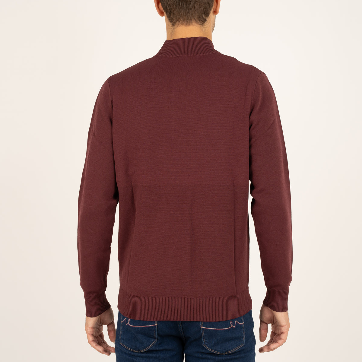 SEVEN DIALS Technische Trui met Knopenlijst Bordeaux Rood | Tila