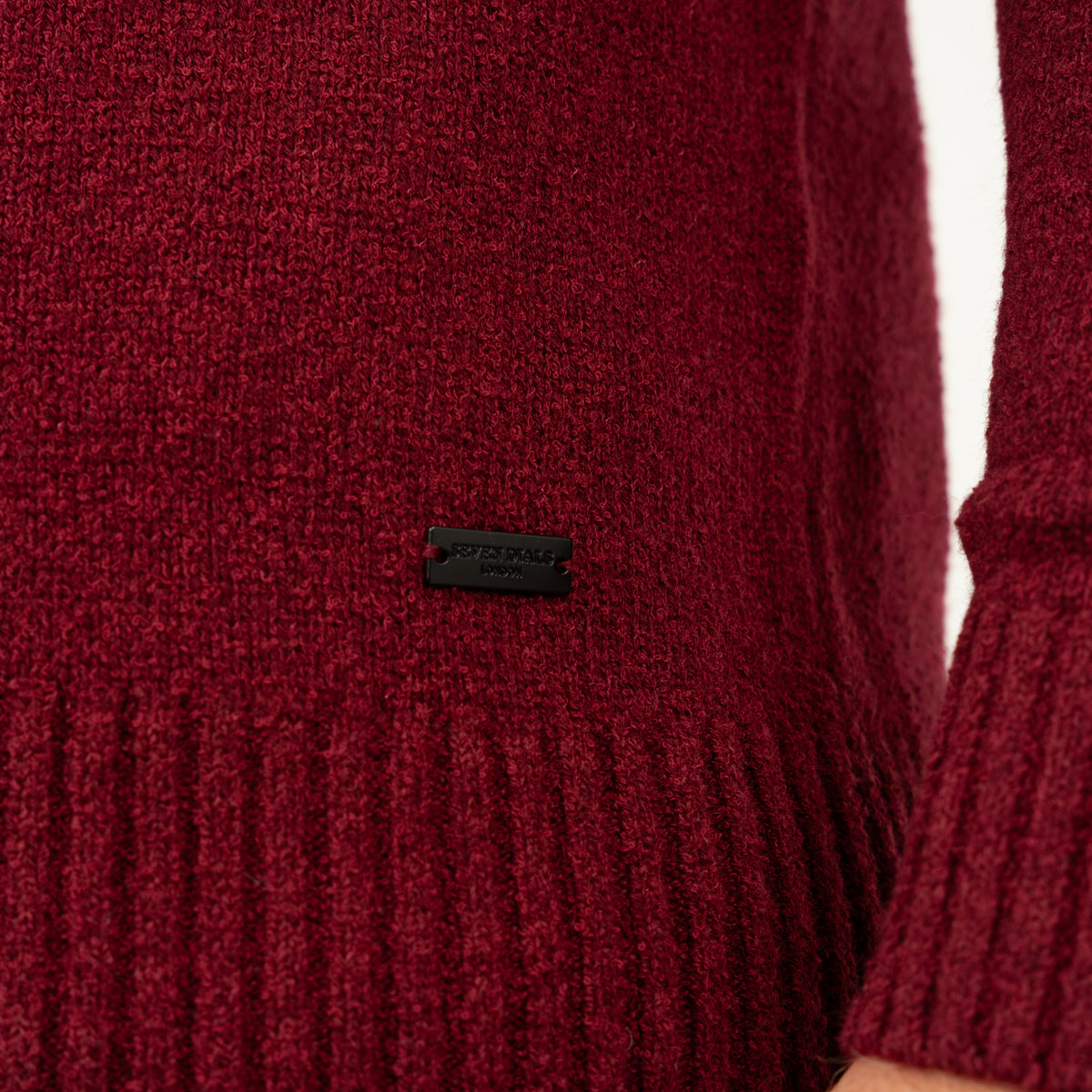 SEVEN DIALS Gebreide Polo met Lange Mouw Bordeaux Rood | Ismir