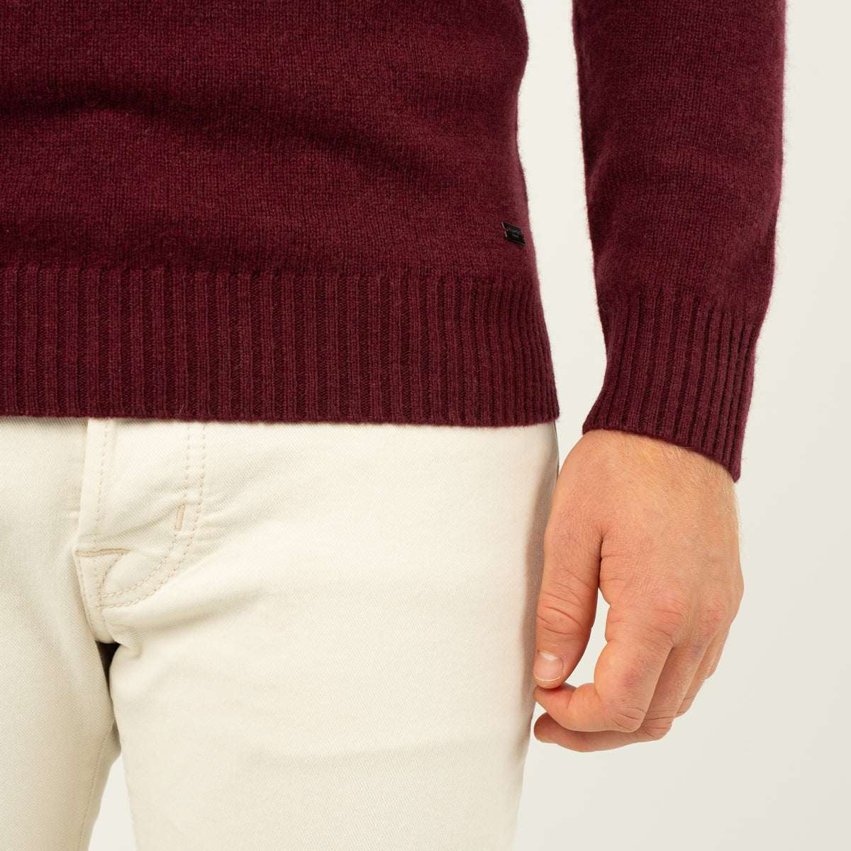 SEVEN DIALS Gebreide Turtleneck Trui Bordeauxrood | Emsley