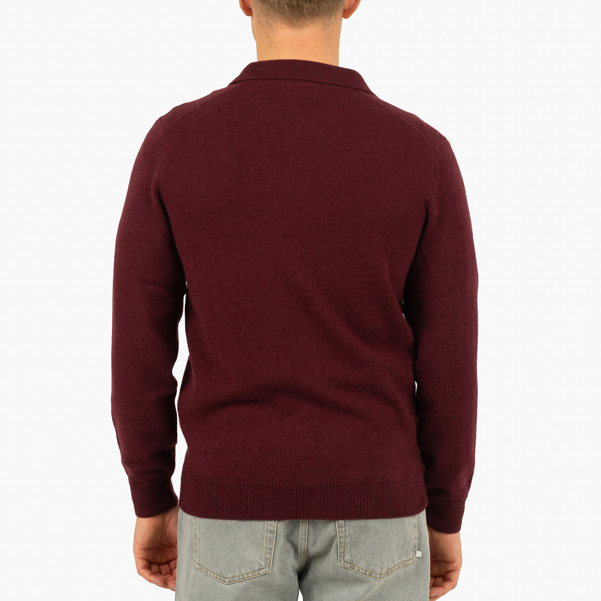SEVEN DIALS Gebreide Trui Buttonless Polokraag Bordeaux Rood | Dakar