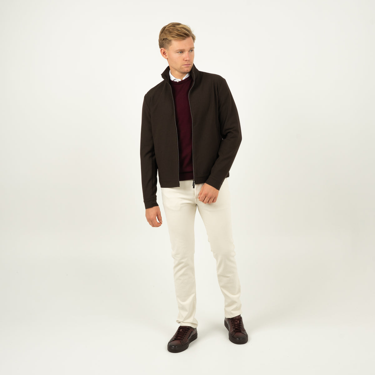 SEVEN DIALS Gebreide Trui Bordeaux Rood | Denley