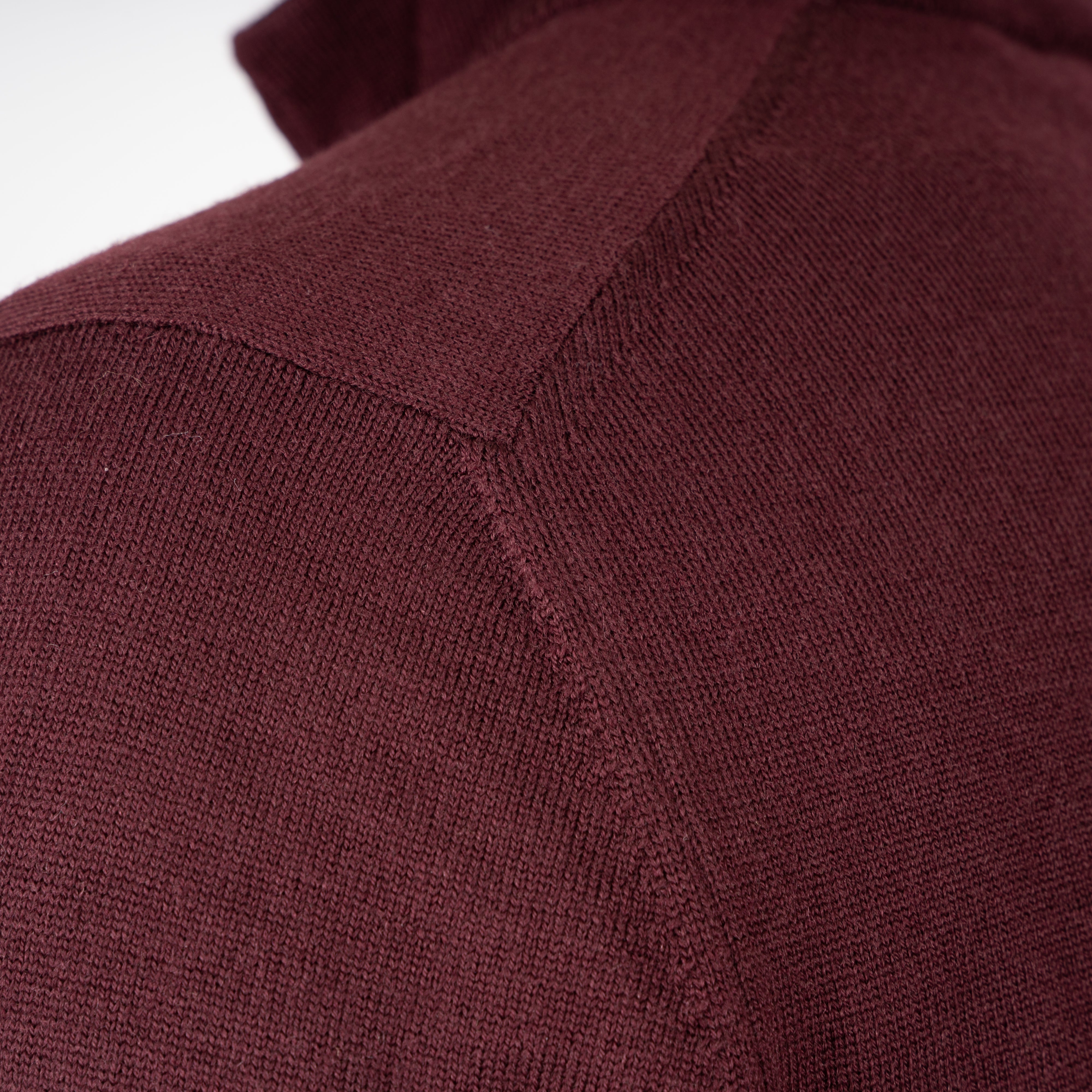 Gran Sasso Gebreide Trui met Rits Bordeaux Rood | Extrafine Merino