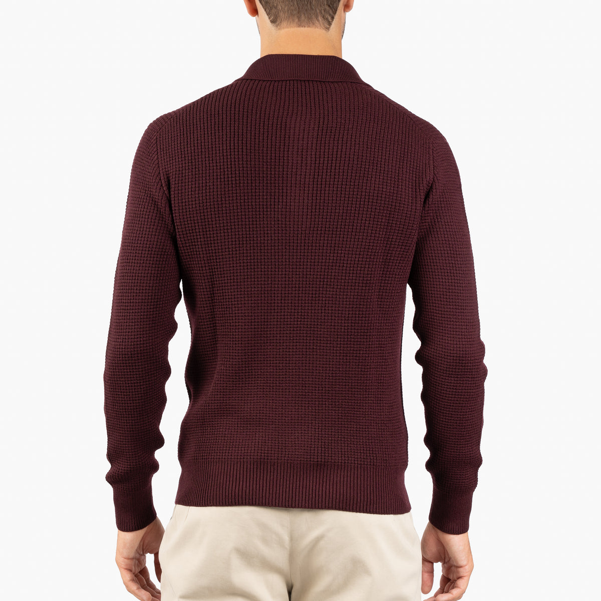 Gran Sasso Gebreide Polotrui Bordeaux Rood | Extrafine Merino