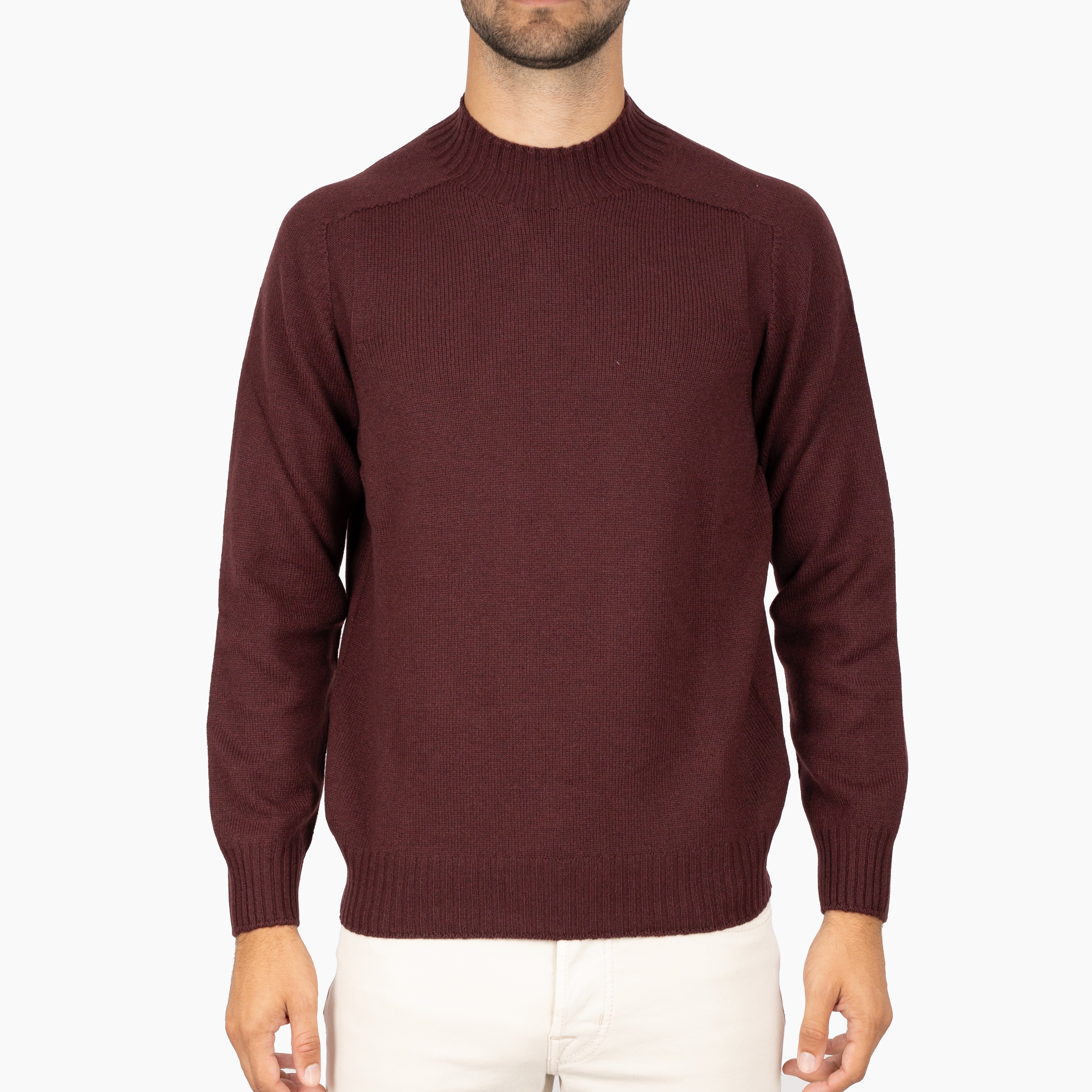 Gran Sasso Gebreide Turtleneck Trui Bordeaux Rood | Super Geelong