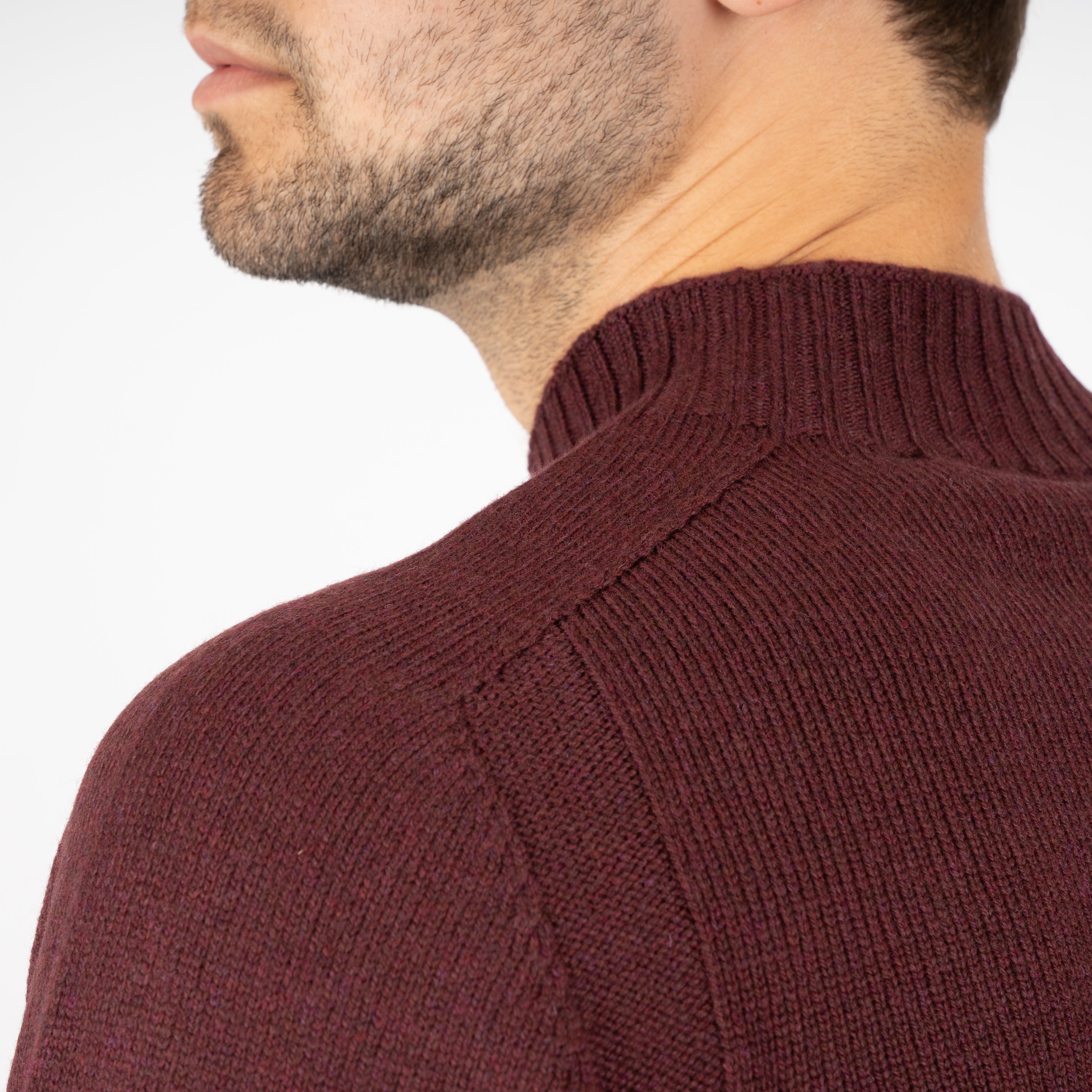 Gran Sasso Gebreide Turtleneck Trui Bordeaux Rood | Super Geelong