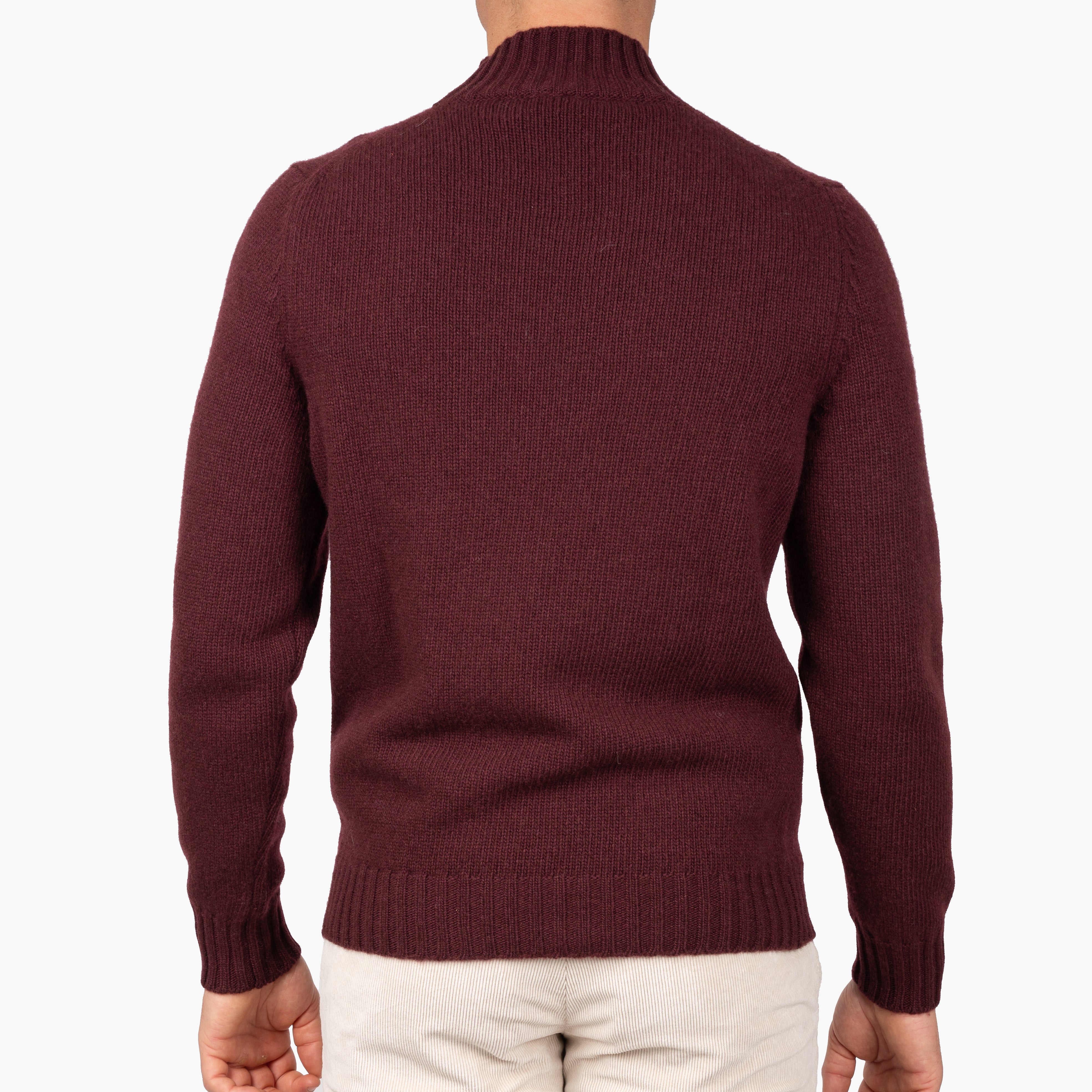 Fedeli Gebreide Turtleneck Trui Bordeaux Rood | Onda