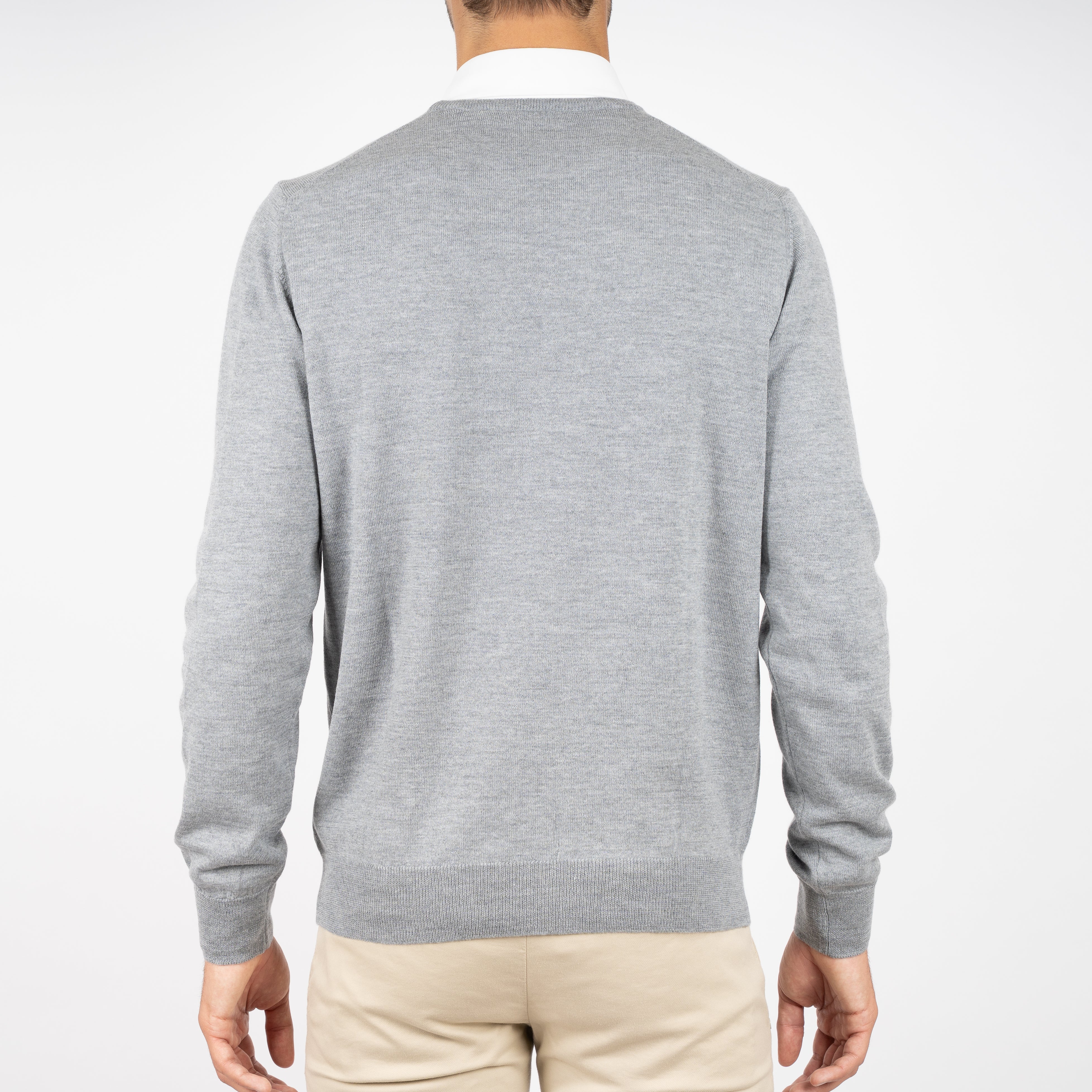 Gran Sasso Gebreide Trui Ronde Hals Grijs | Merino