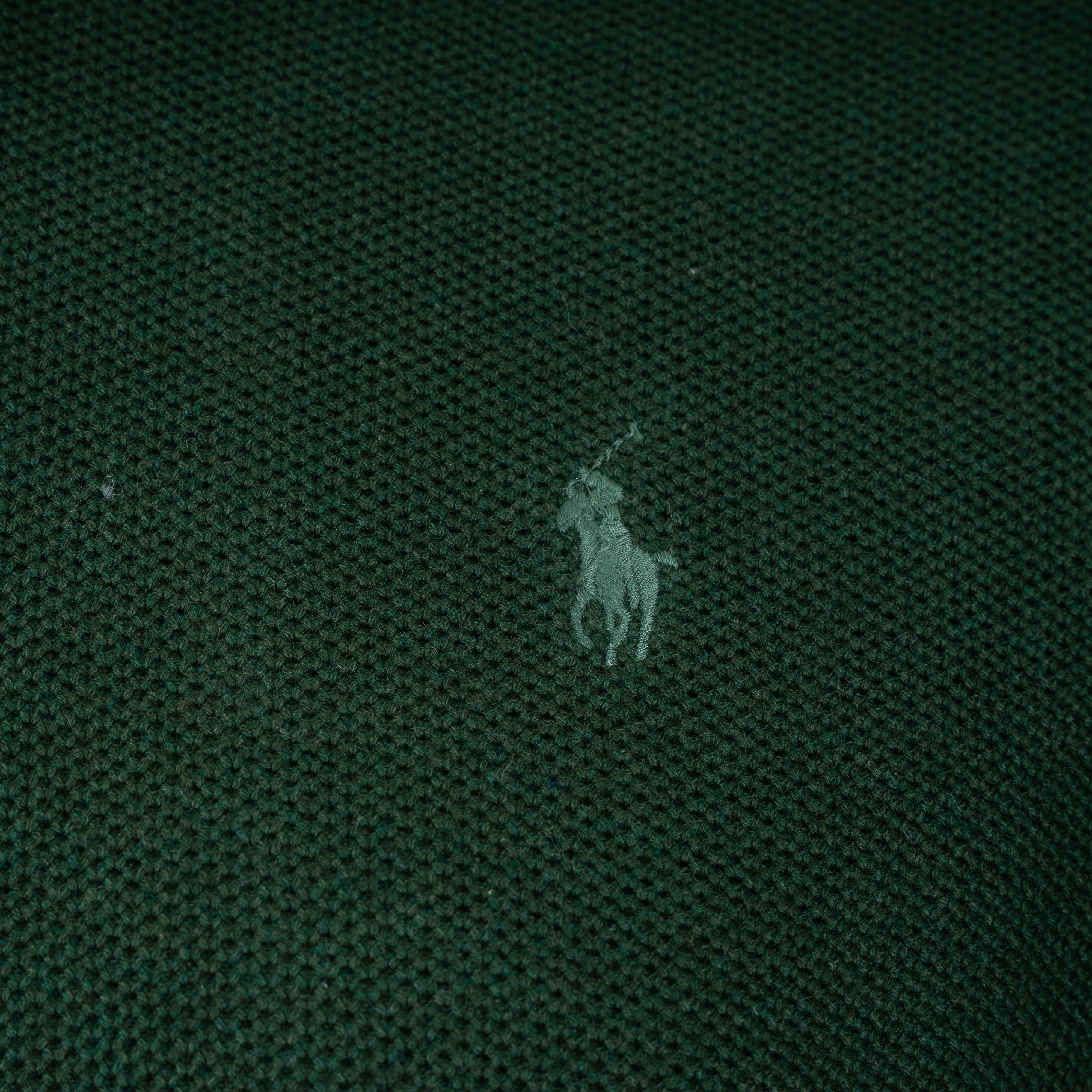 Ralph Lauren Gebreide Trui met Rits Donkergroen | Mesh-Knit Cotton