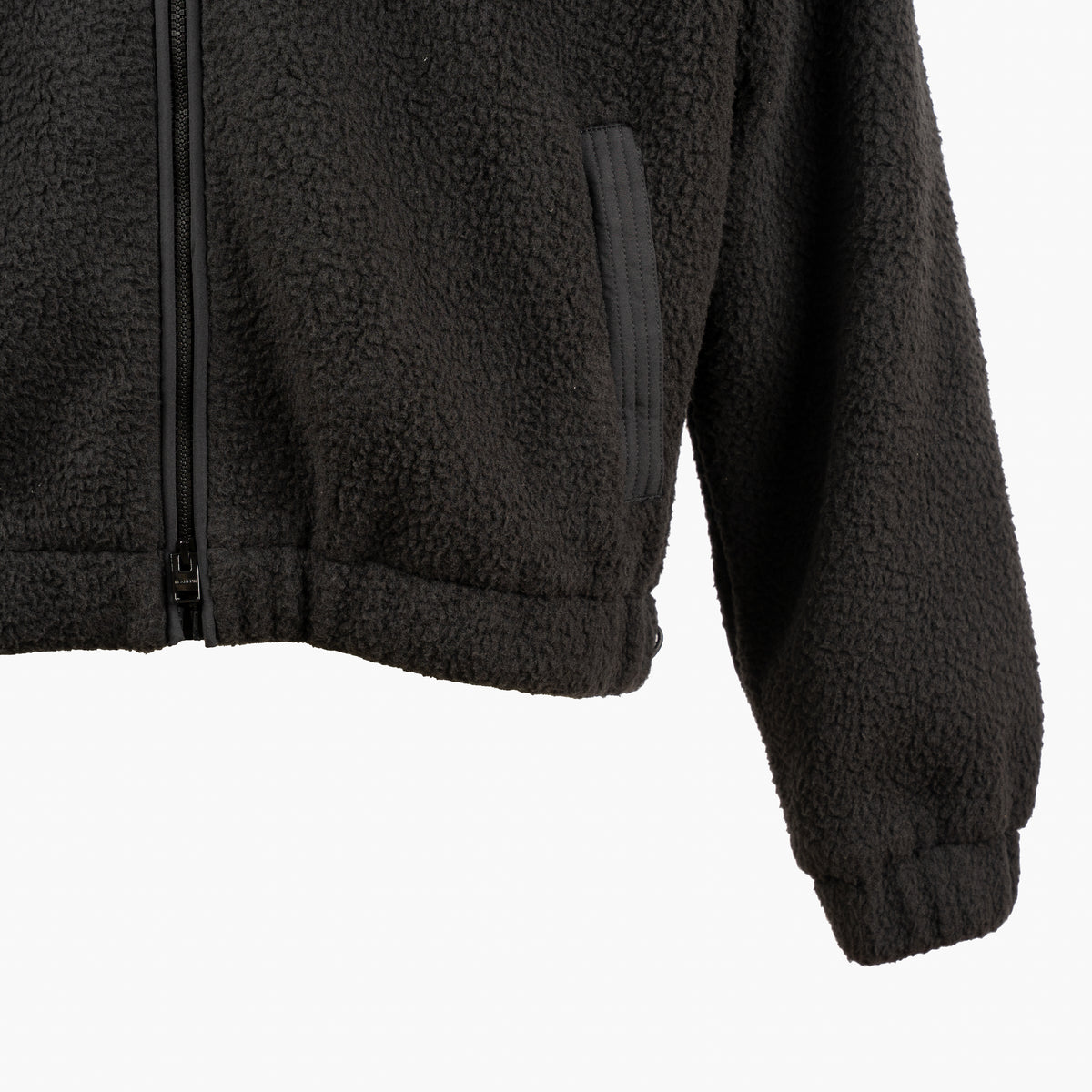 Flaneur Fleece Jack Zwart | Frosted Badge