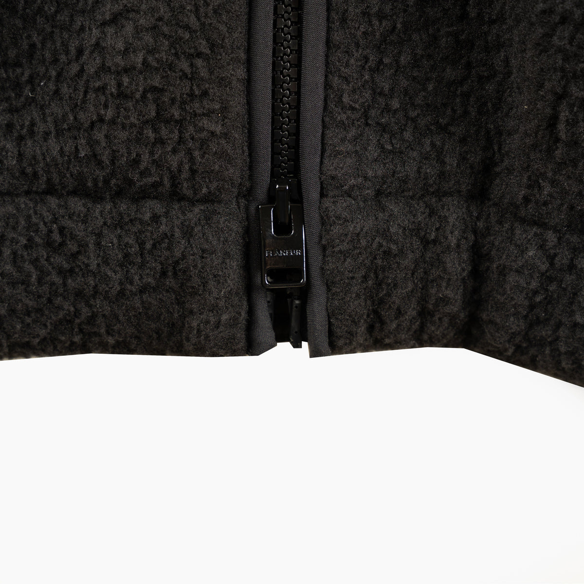 Flaneur Fleece Jack Zwart | Frosted Badge