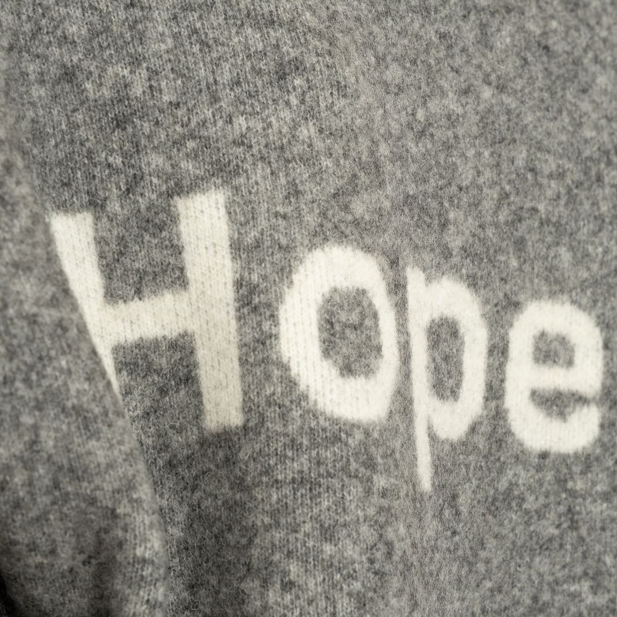 Hopeium Cardigan Grijs | Alpaca Blend Logo