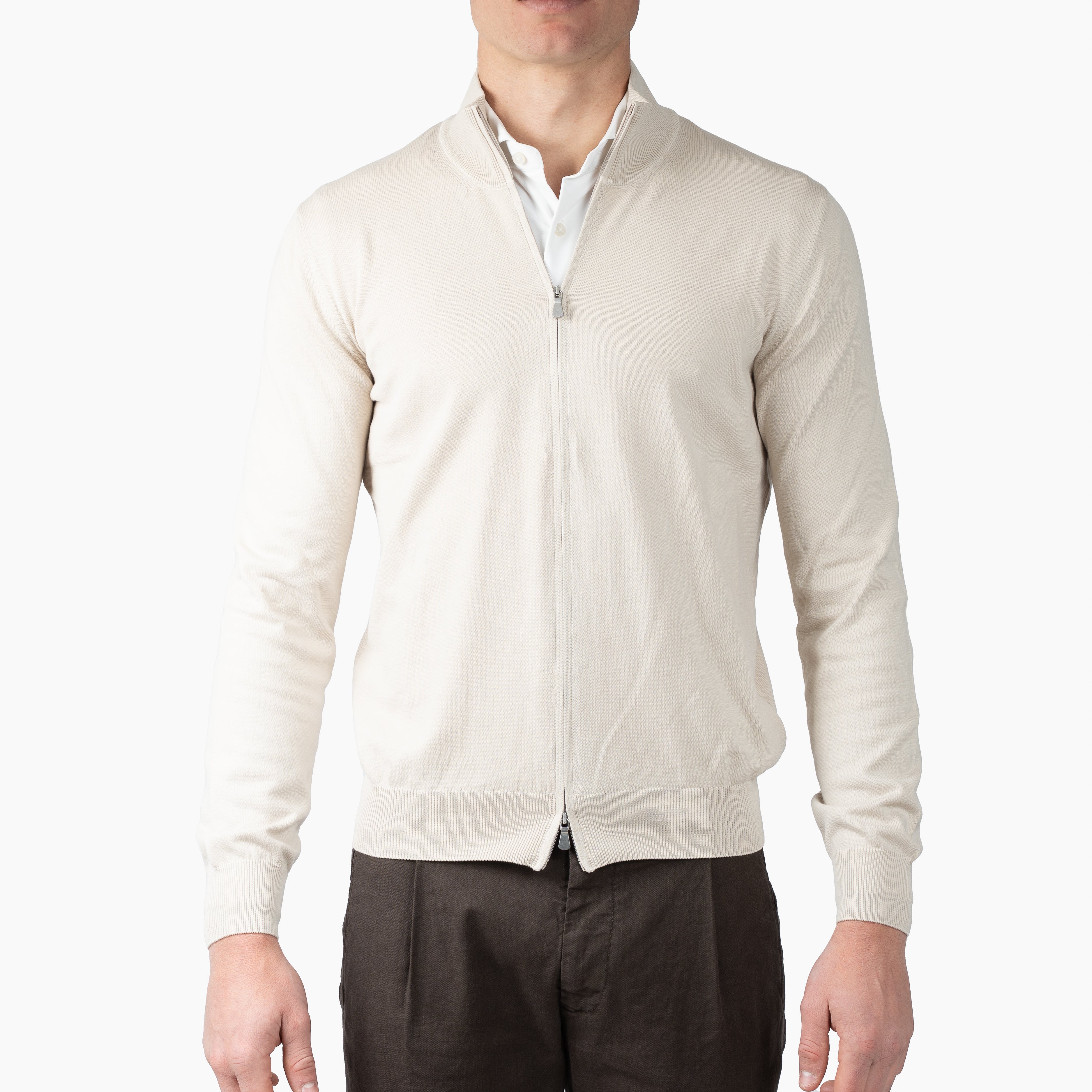 Gran Sasso Gebreid Vest Beige | Pure Cotton