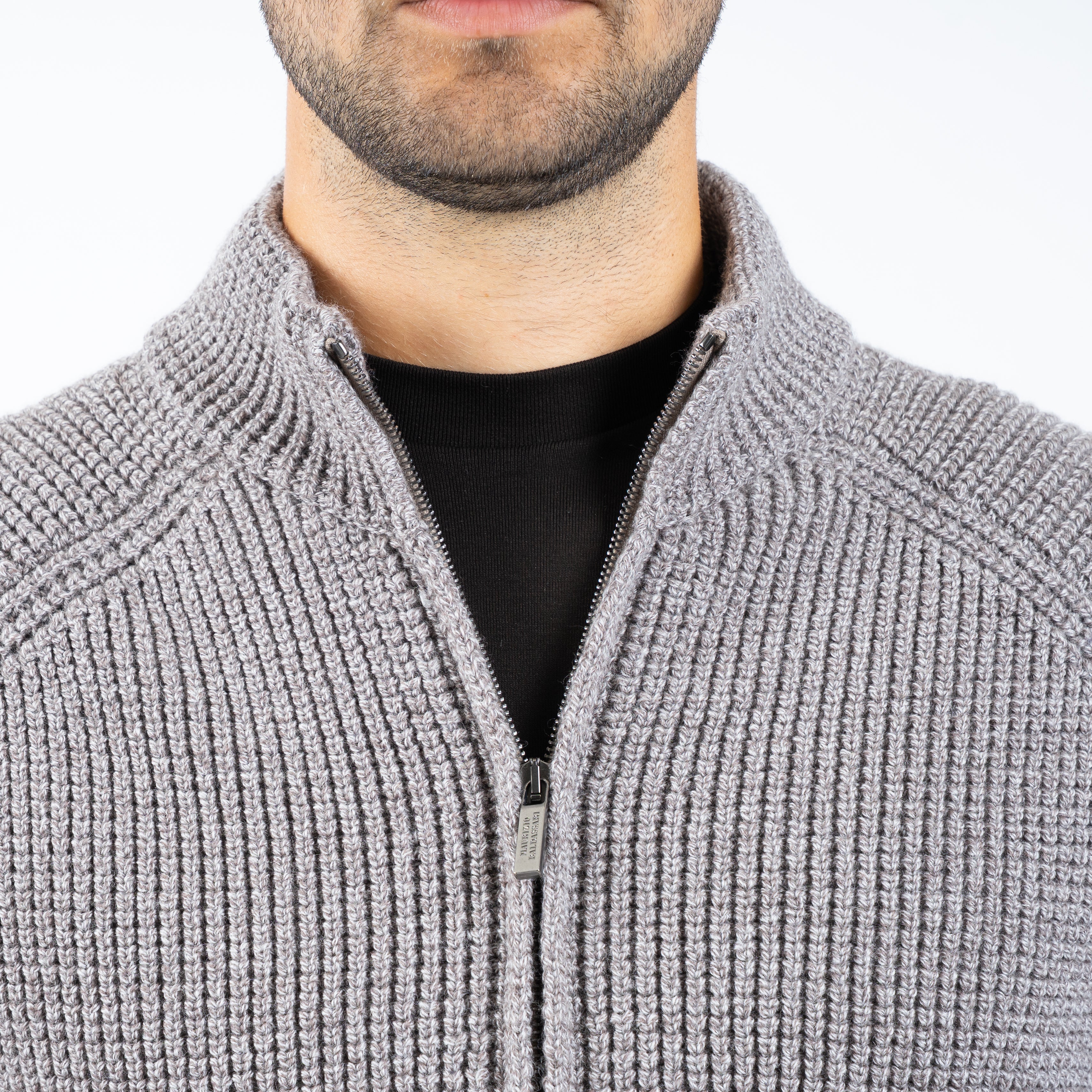 Maurizio Baldassari Gebreid Vest Beige | Brenta Zip