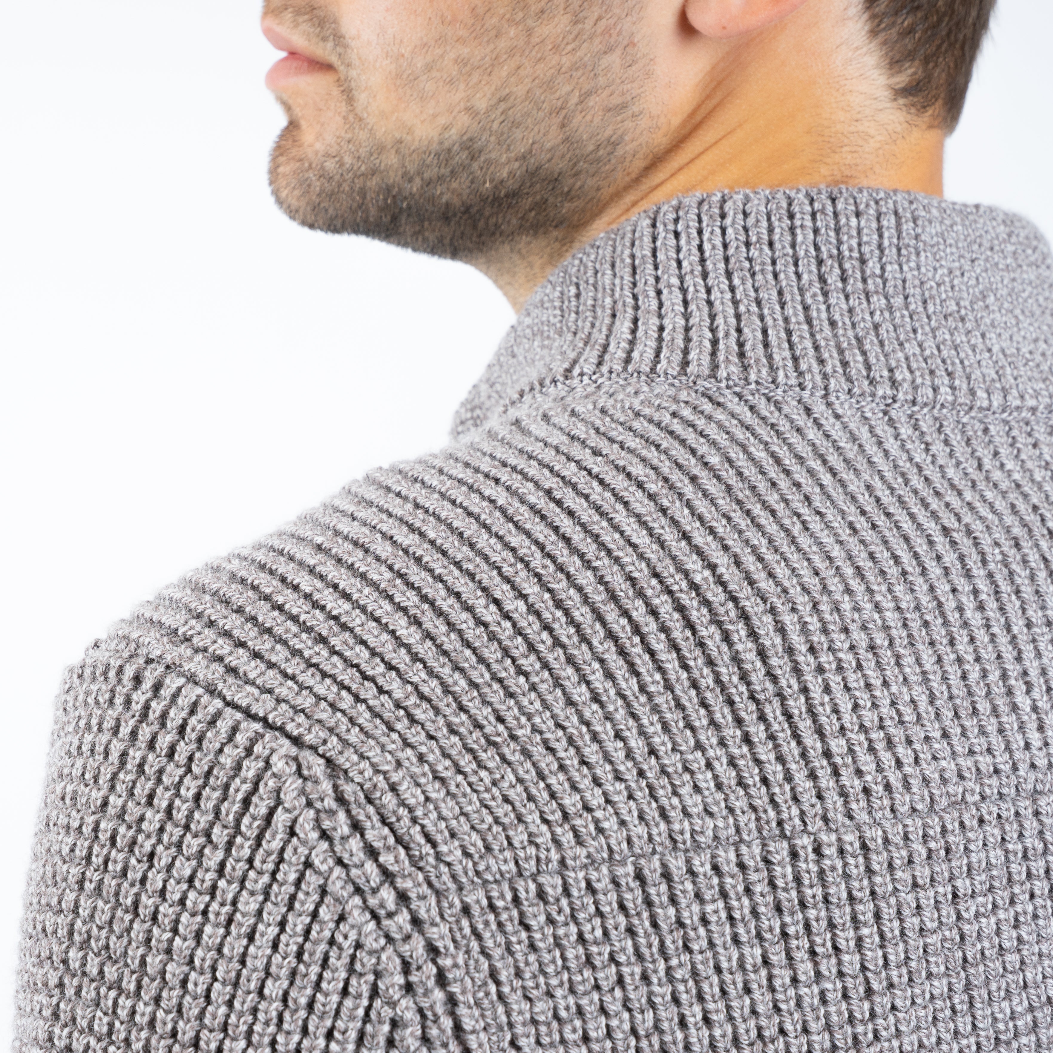 Maurizio Baldassari Gebreid Vest Beige | Brenta Zip