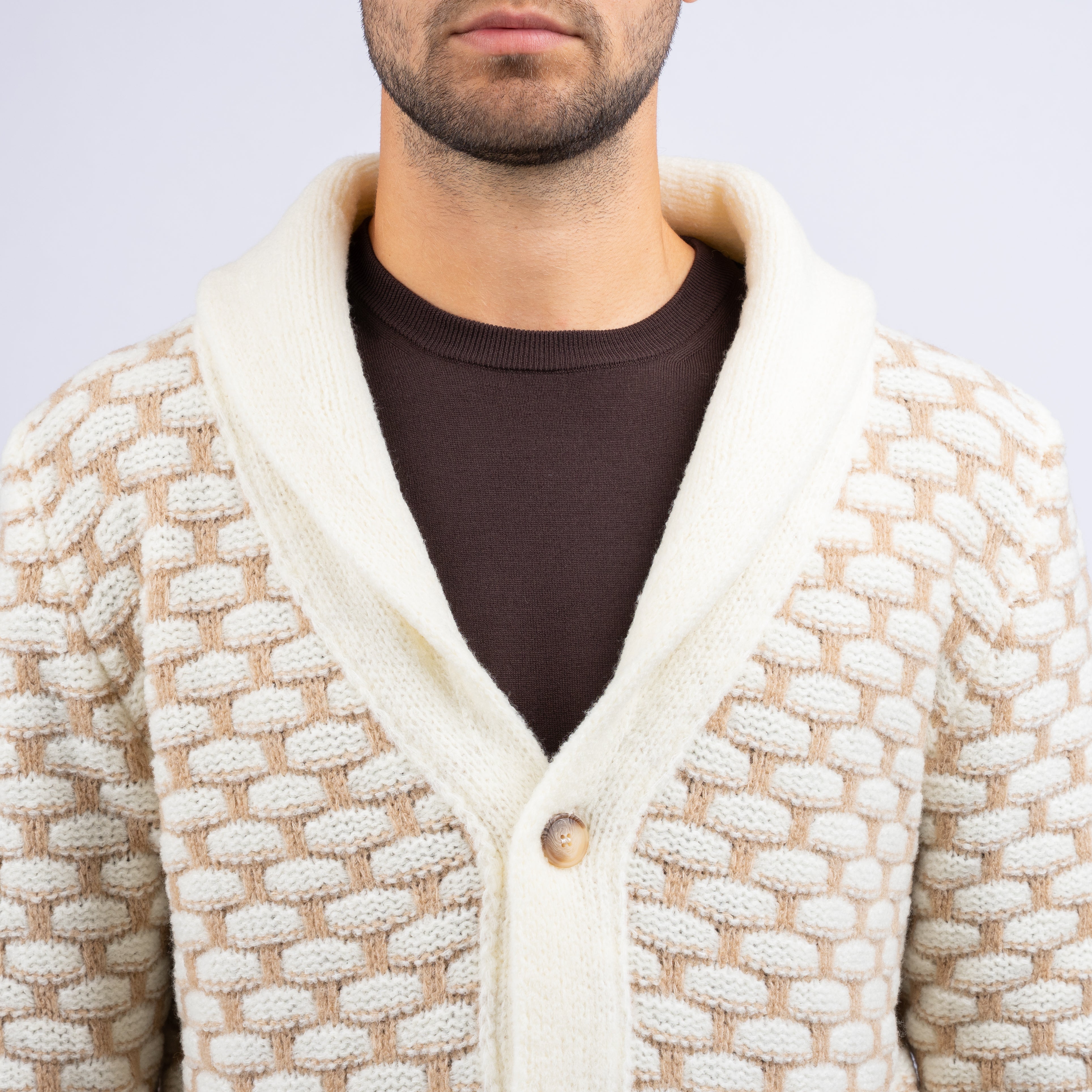 Gran Sasso Gebreid Knoopvest Off-White