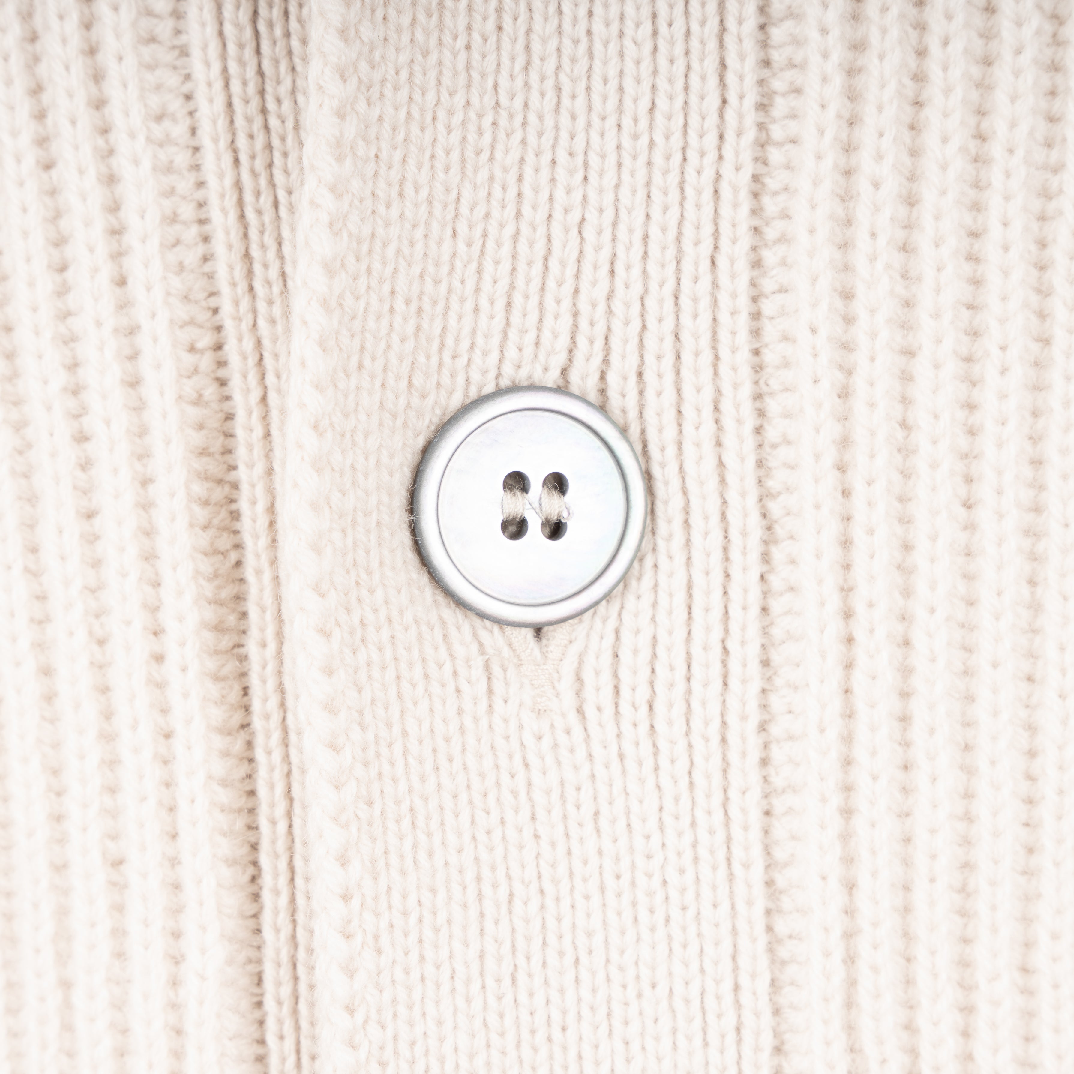 Gran Sasso Gebreid Knoopvest Crème | Cashmere Lana