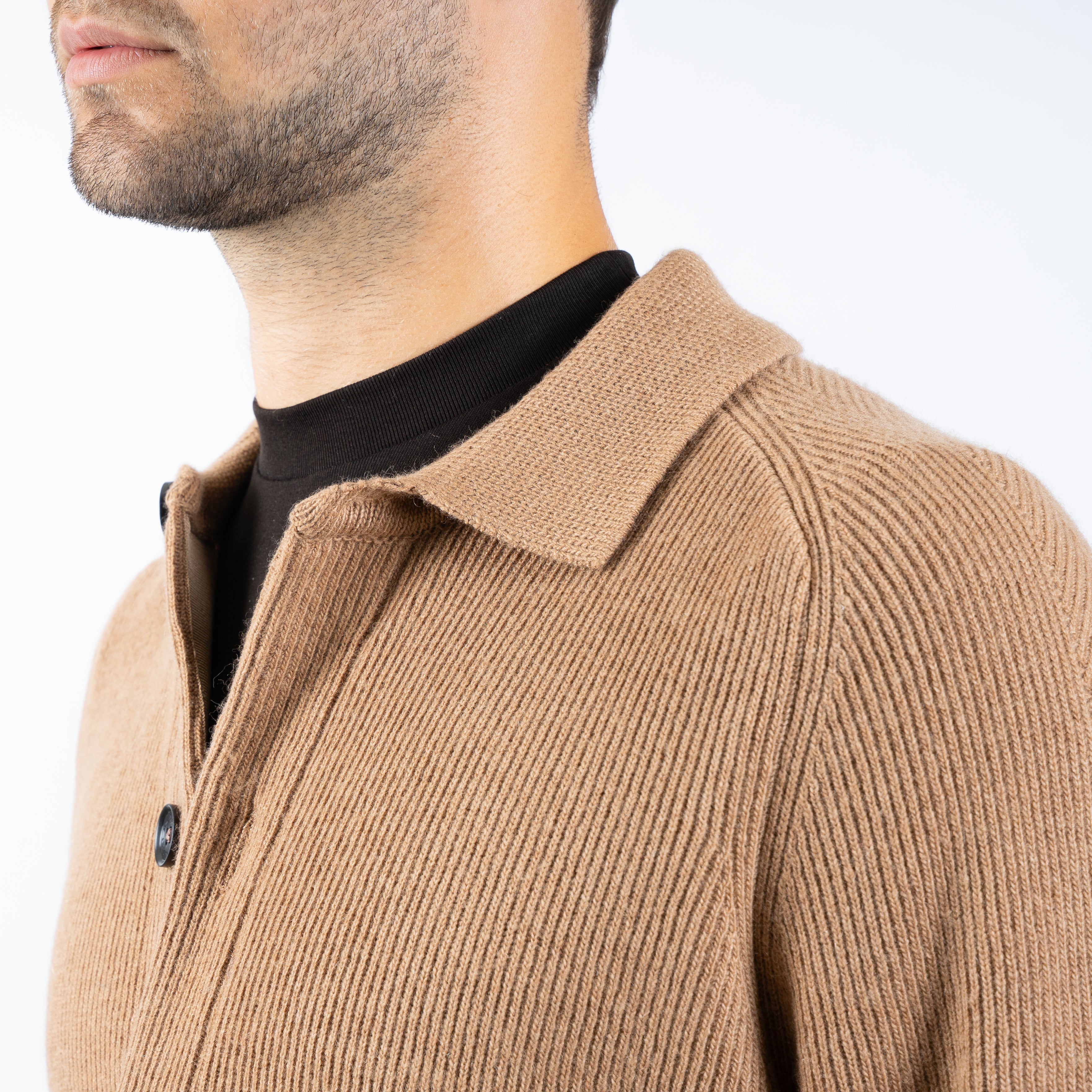 Maurizio Baldassari Overshirt Camel | Chevron Details Blouson