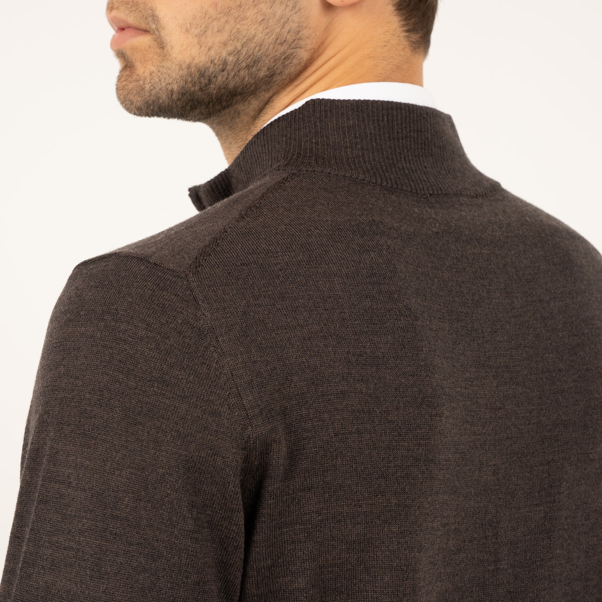 SEVEN DIALS Gebreid Vest met Rits Bruin | Paul