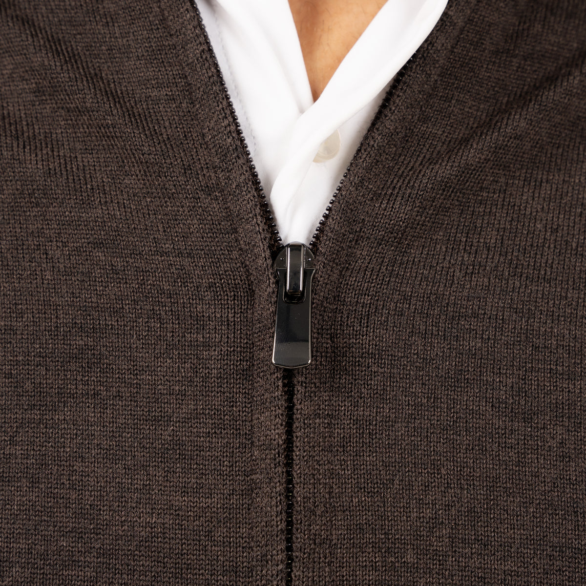 SEVEN DIALS Gebreid Vest met Rits Bruin | Paul
