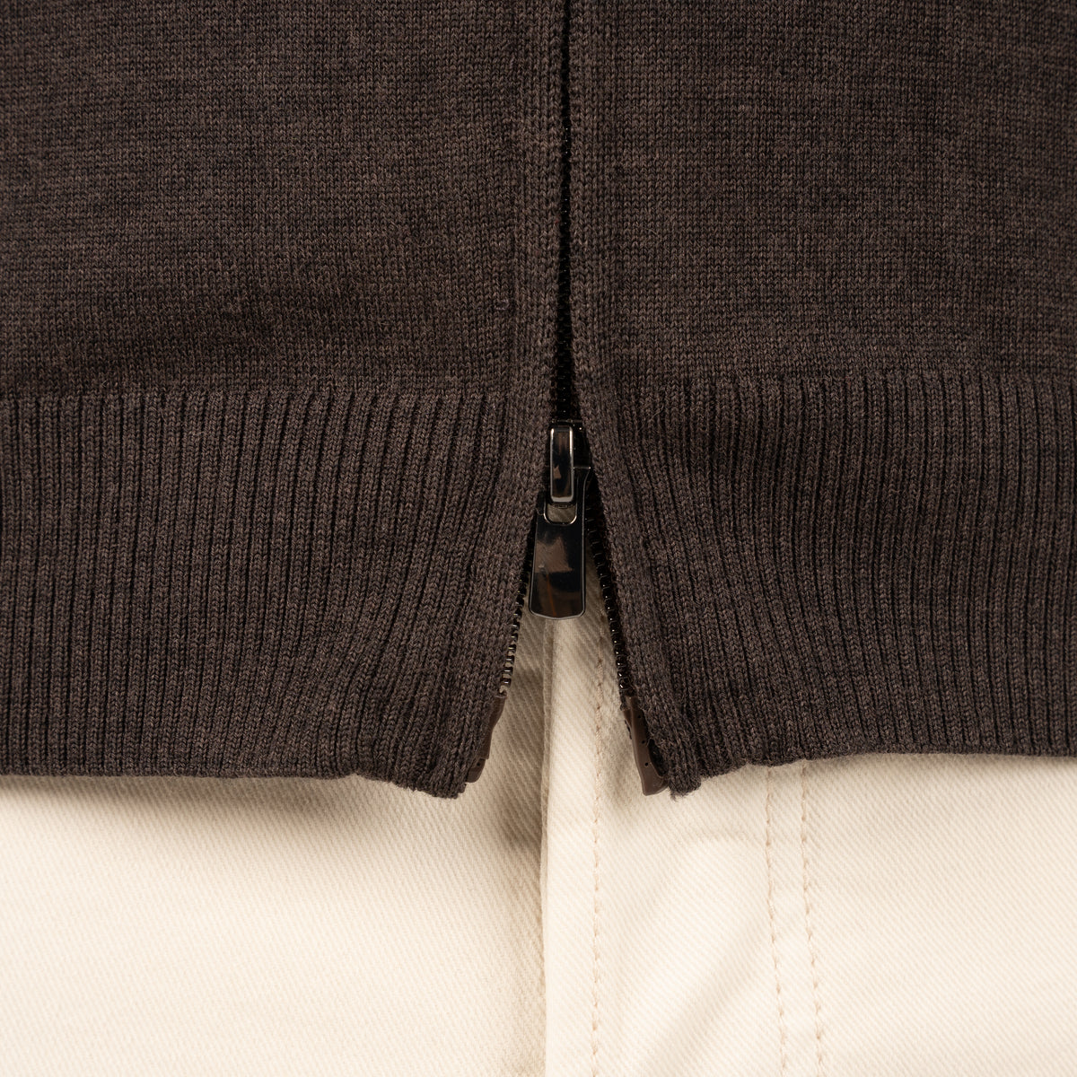 SEVEN DIALS Gebreid Vest met Rits Bruin | Paul