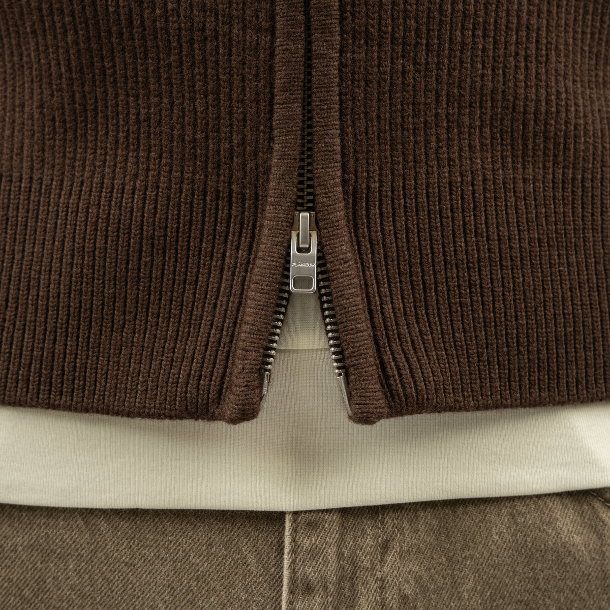 Flaneur Gebreid Vest Bruin | Badge Knit