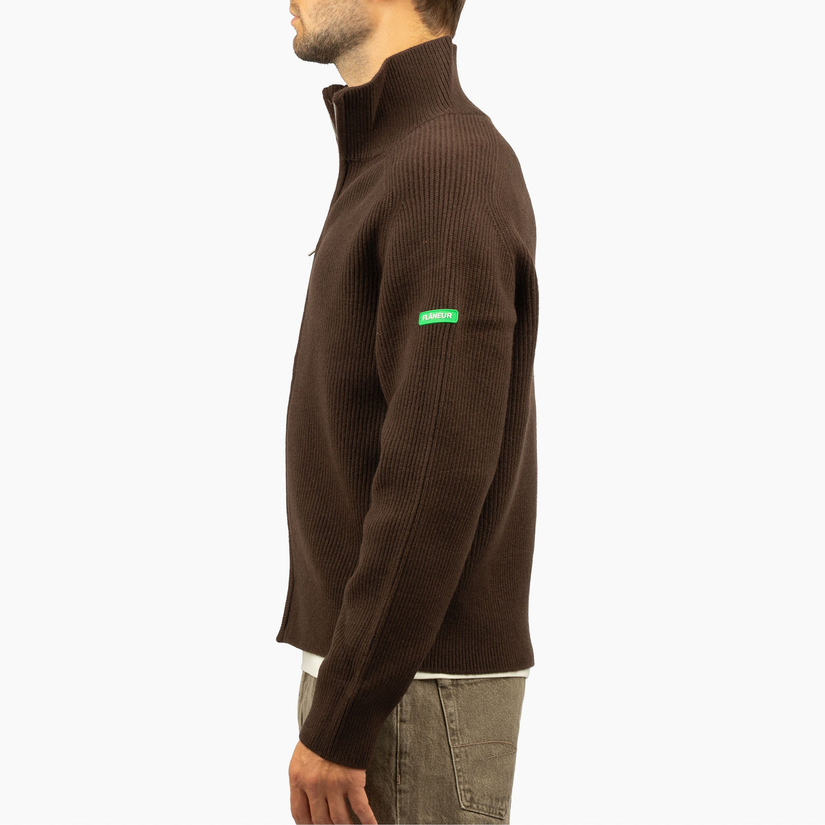 Flaneur Gebreid Vest Bruin | Badge Knit
