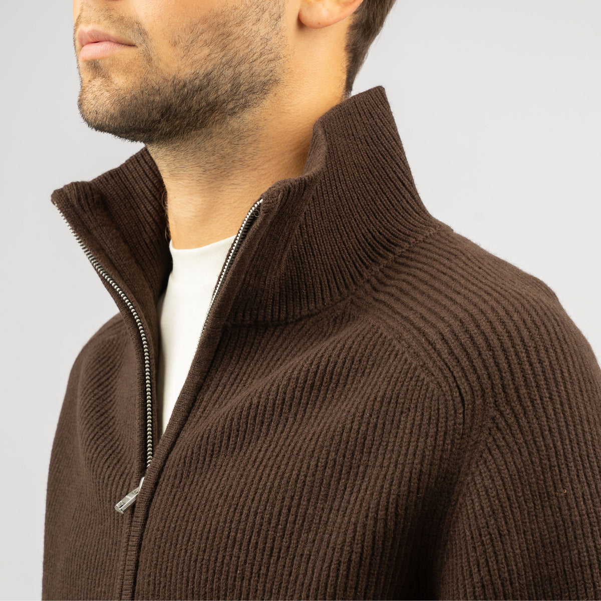 Flaneur Gebreid Vest Bruin | Badge Knit