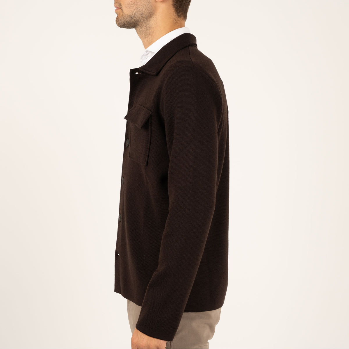 Gran Sasso Gebreid Overshirt Bruin | Sartorial