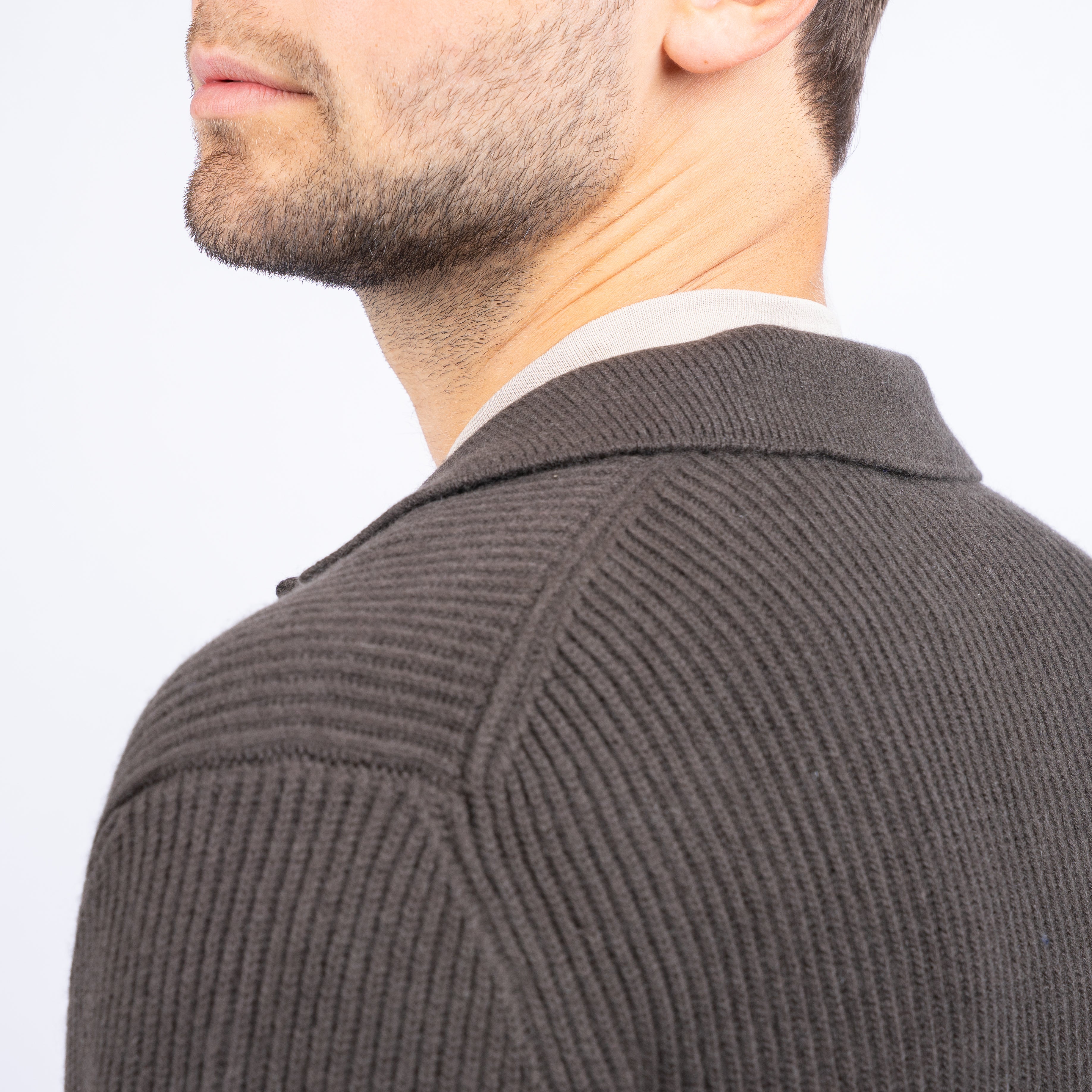 Gran Sasso Gebreid Knoopvest Bruin | Cashmere Lana