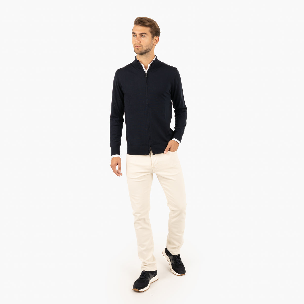 SEVEN DIALS Gebreid Vest met rits Blauw | Paul
