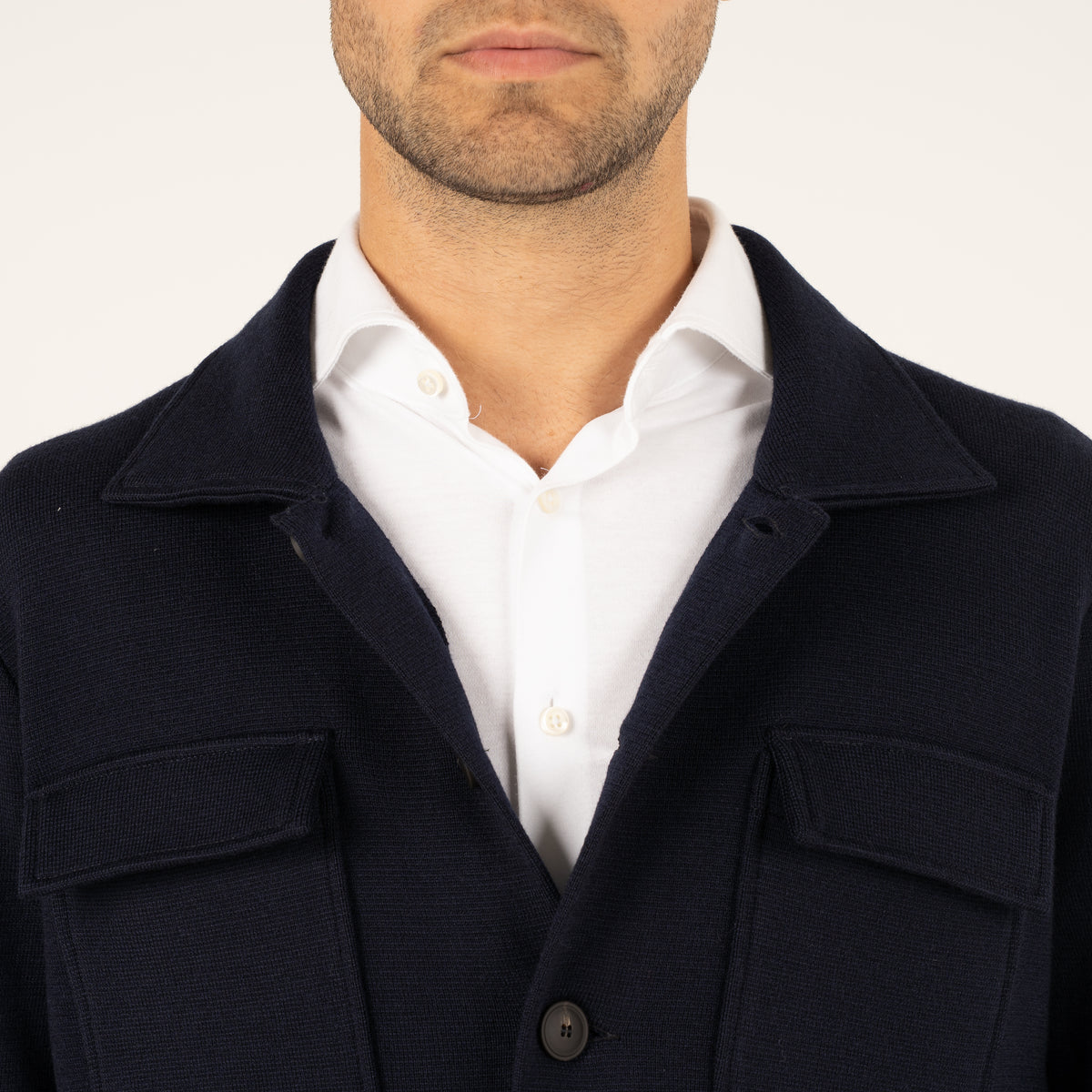Gran Sasso Gebreid Overshirt Blauw | Sartorial
