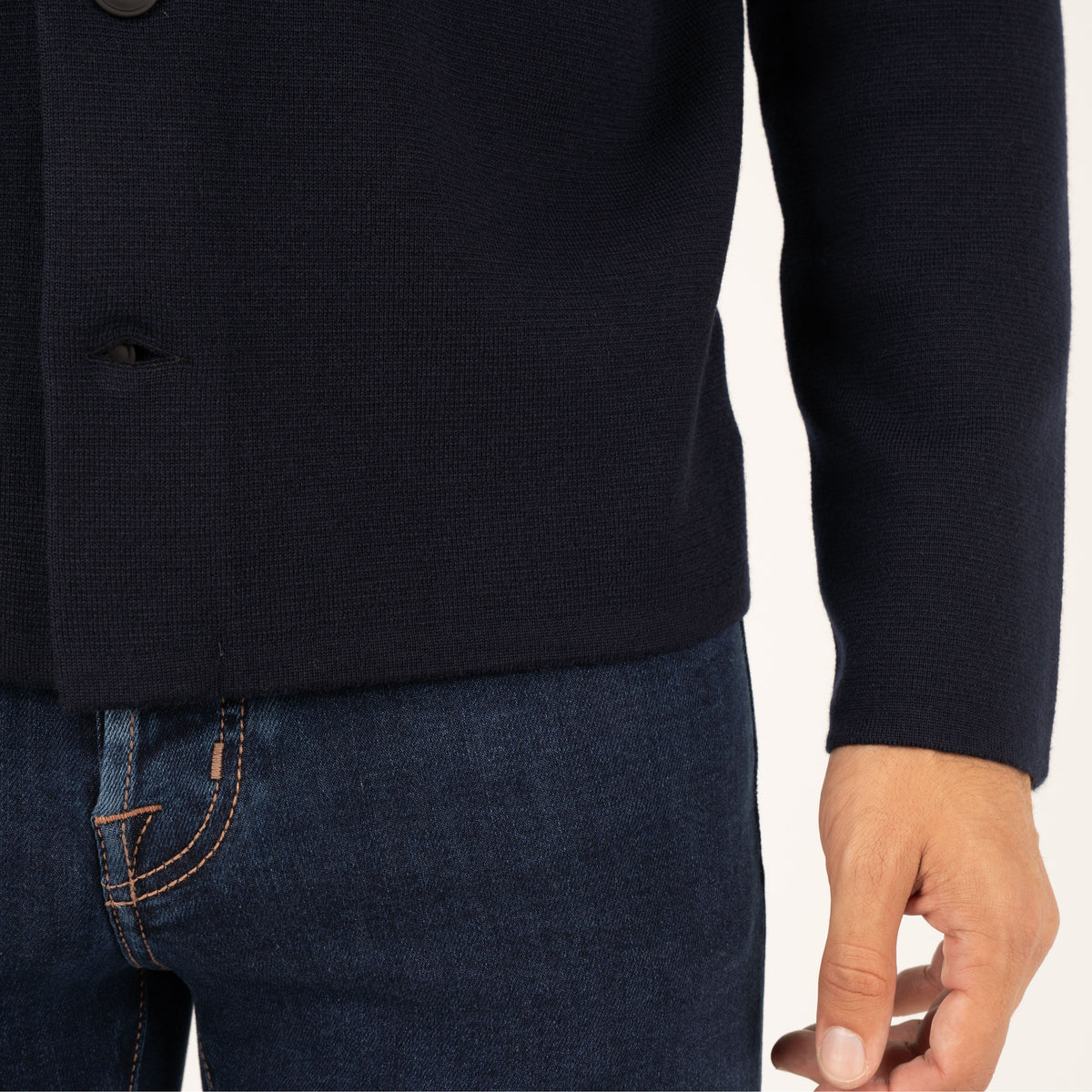 Gran Sasso Gebreid Overshirt Blauw | Sartorial