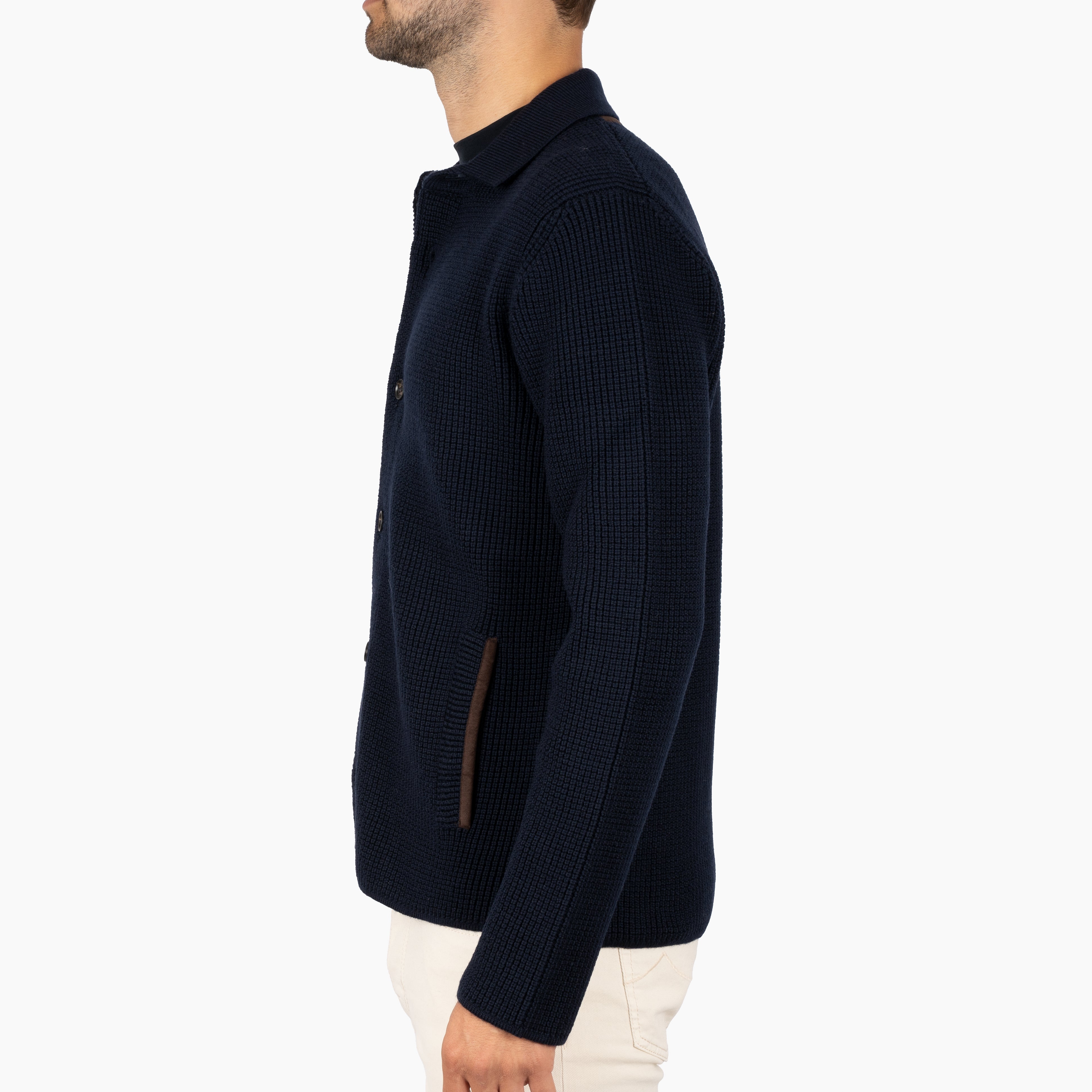 Maurizio Baldassari Gebreid Overshirt Blauw | Light Brenta