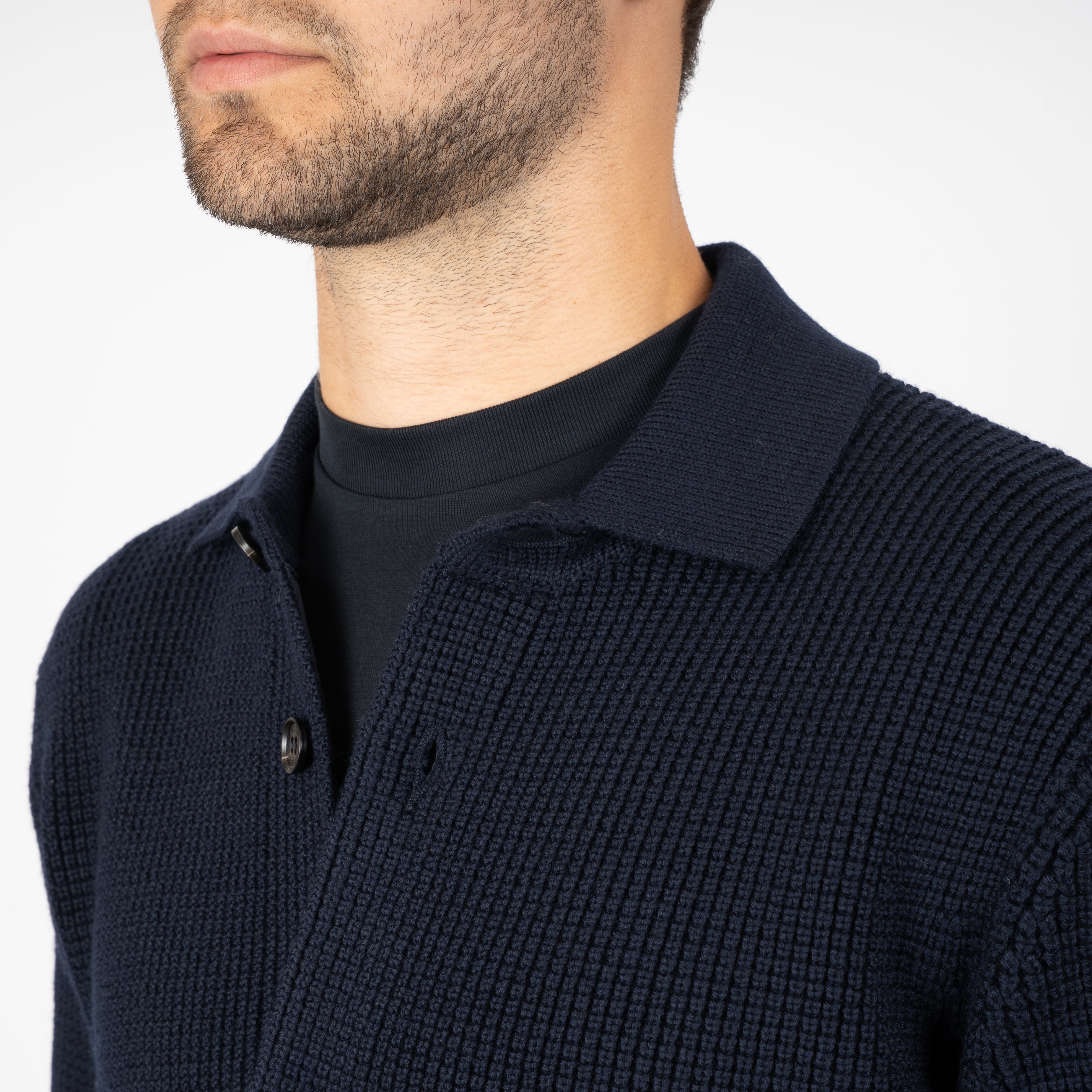 Maurizio Baldassari Gebreid Overshirt Blauw | Light Brenta